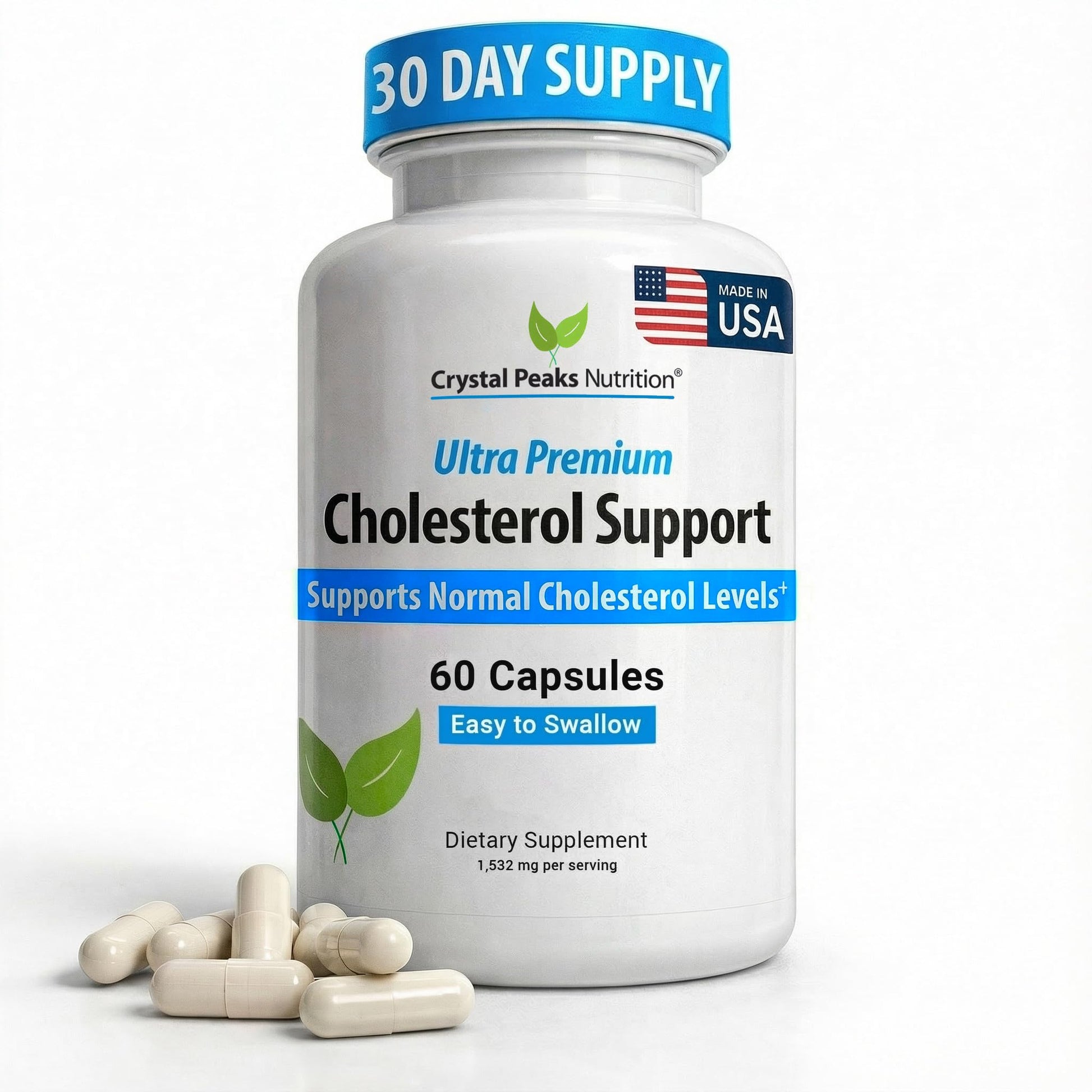 CRYSTAL PEAKS NUTRITION Cholesterol Supplement Capsule 60 Count