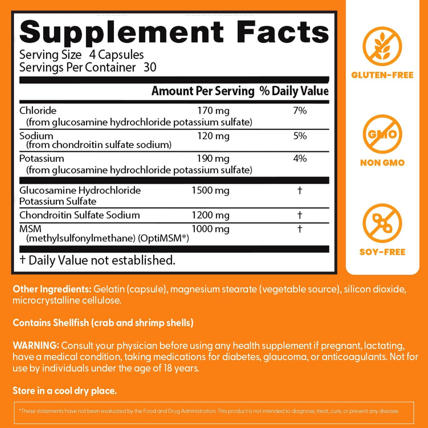 Doctor's BEST Glucosamine Chondroitin MSM with OptiMSM, 120 Capsules
