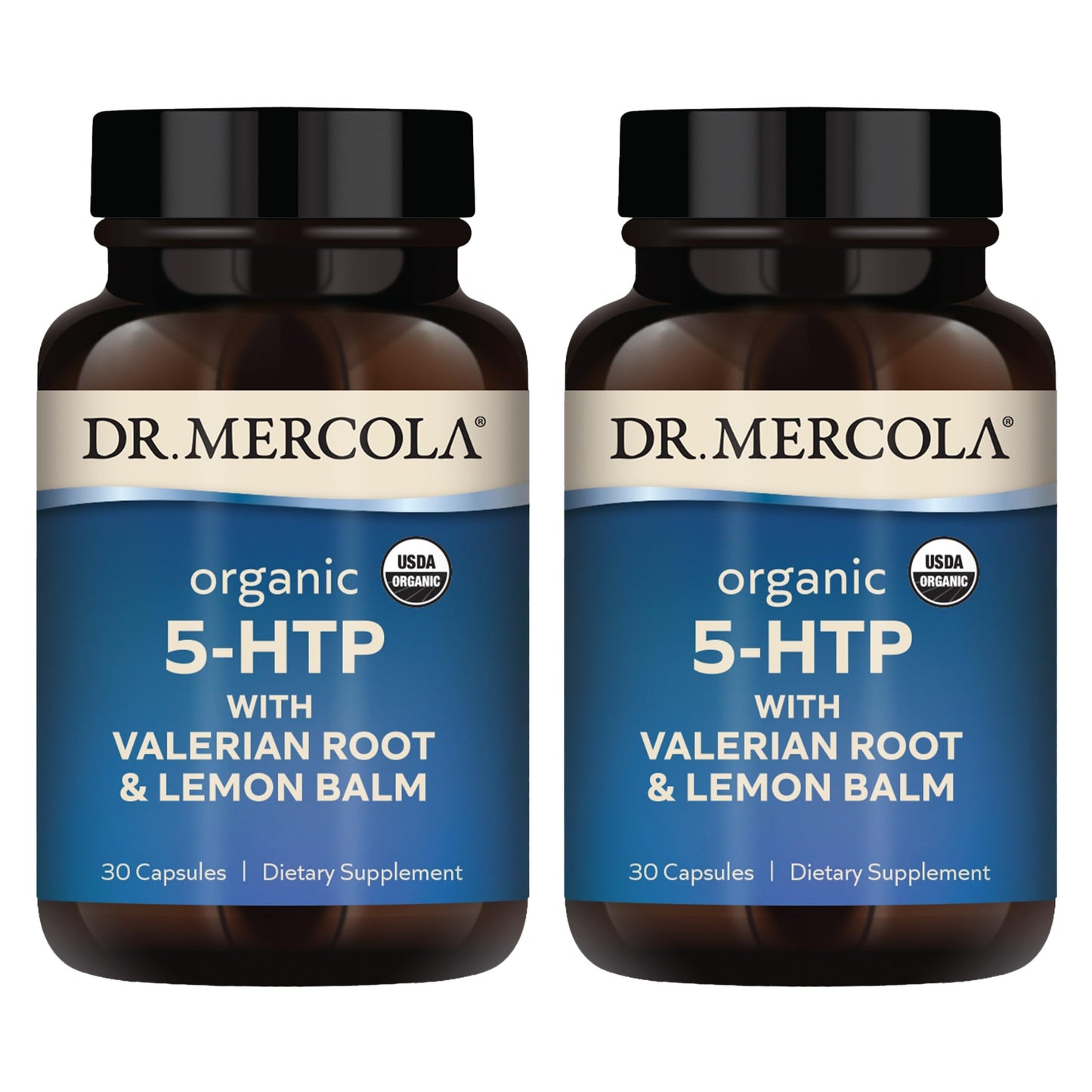 Dr. Mercola Organic 5-HTP with Valerian Root and Lemon Balm, 60 Capsules