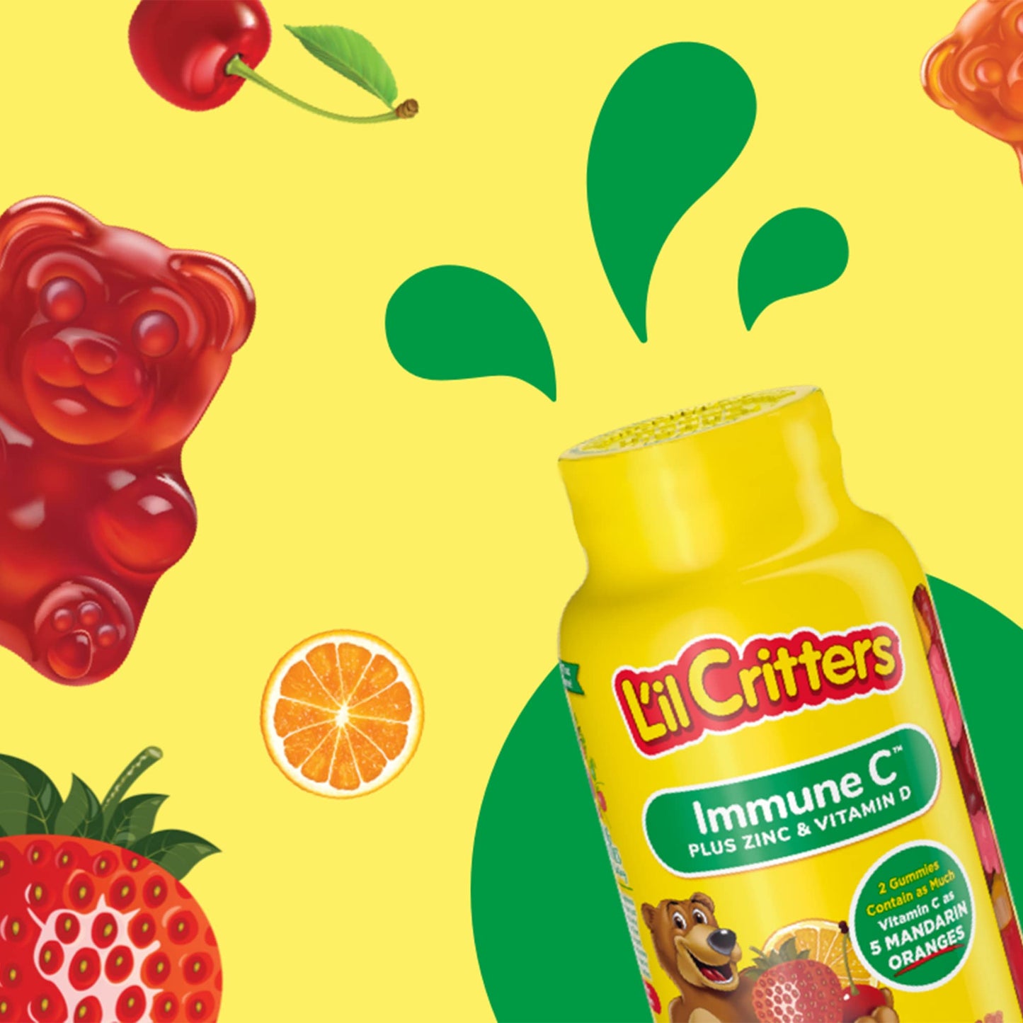 Lil Critters Immune C Plus Zinc and Vitamin D Gummy 60