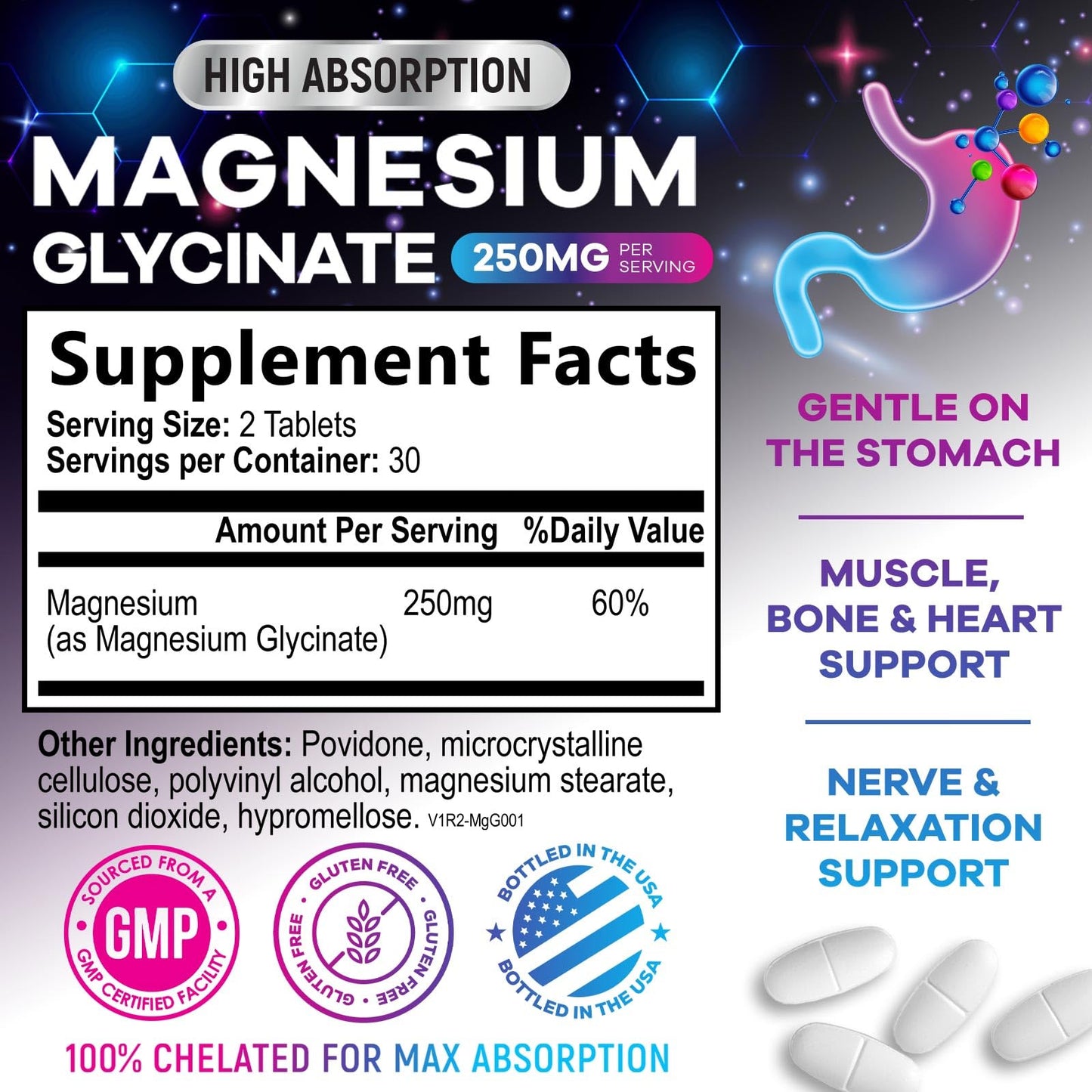 Nature's Peak Magnesium Glycinate Supplement Capsule, 60 Count