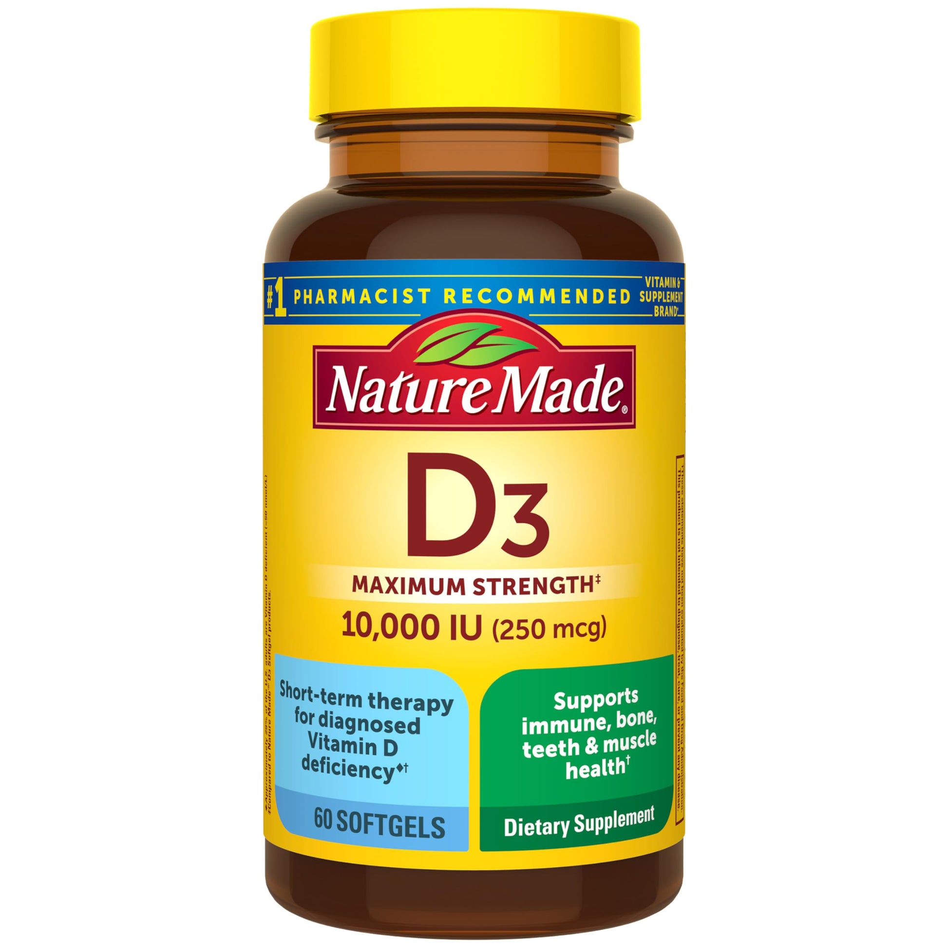 Nature Made Vitamin D3 10000 IU (250 mcg) Softgels, 60 Count