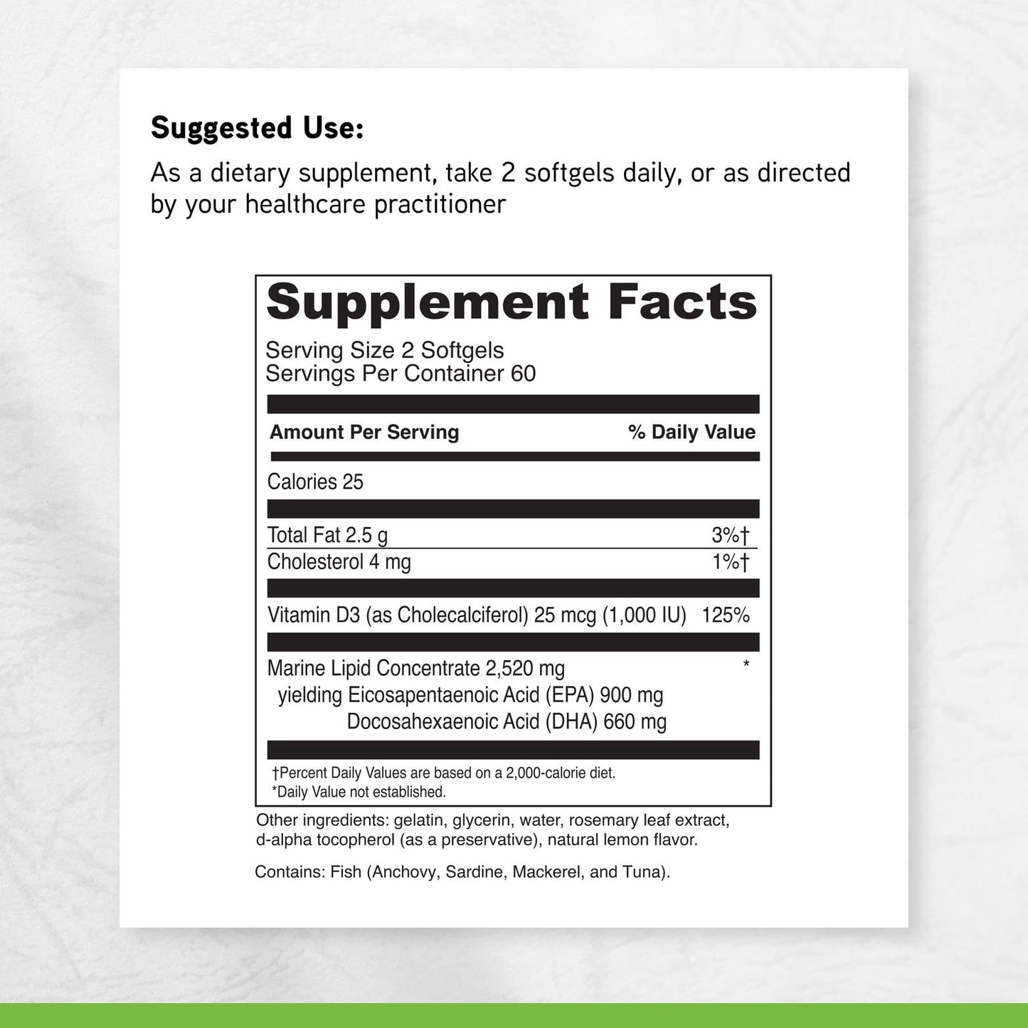 DAVINCI Omega 3 HP-D Capsule, 120 Count