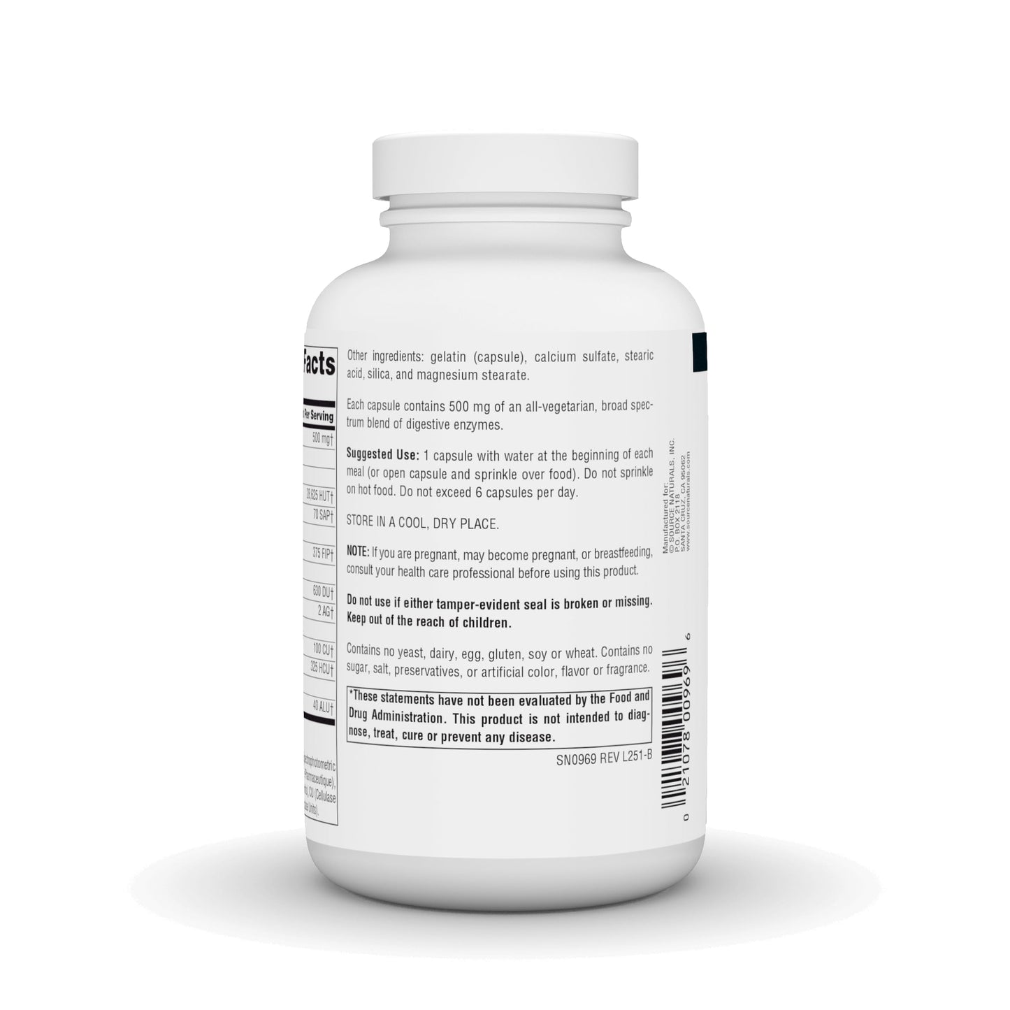 Source Naturals Essential Enzymes Digestive Aid 500mg Capsule, 240 Capsules