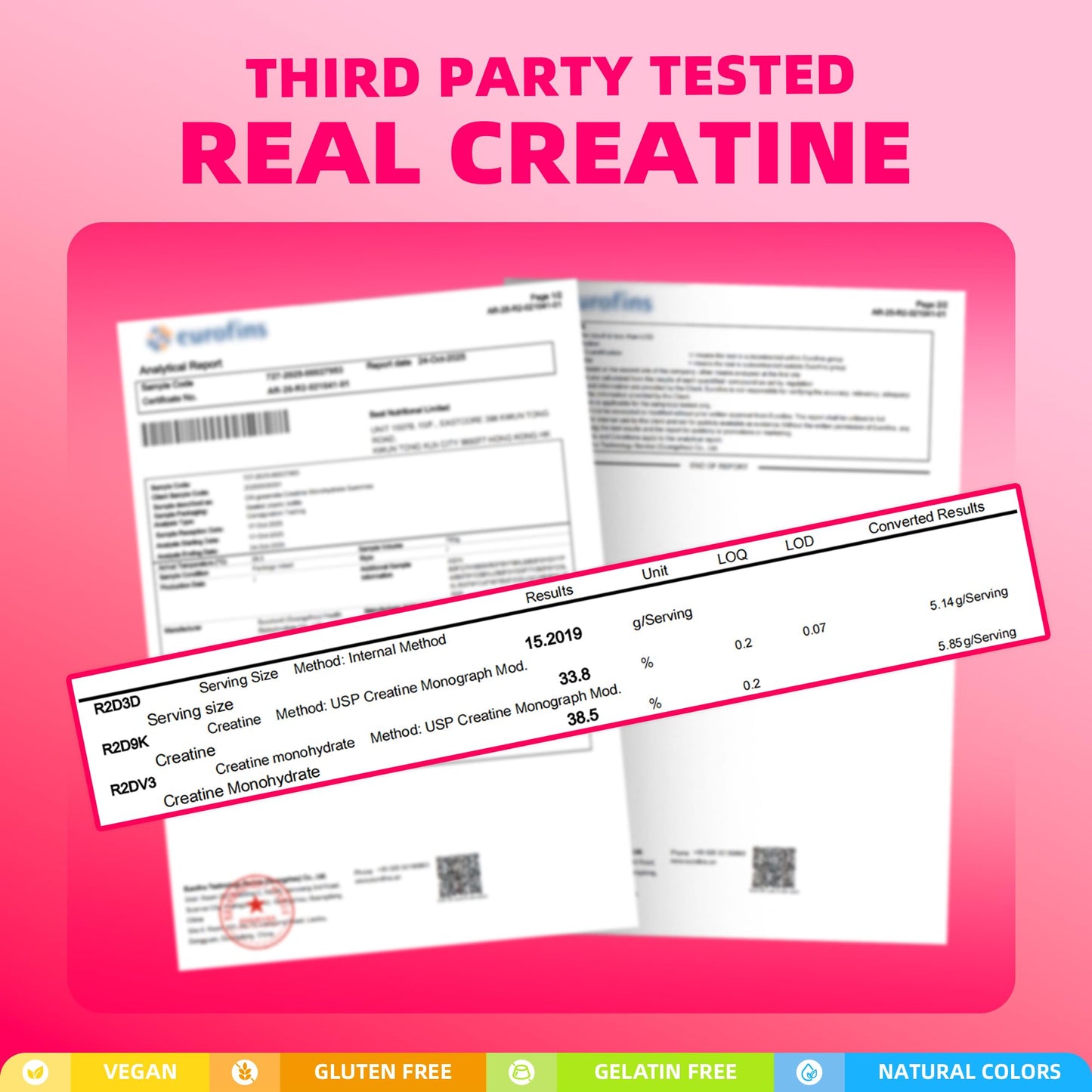 ON GREENVITA NUTRITION Creatine Monohydrate Gummies 135 Gummies
