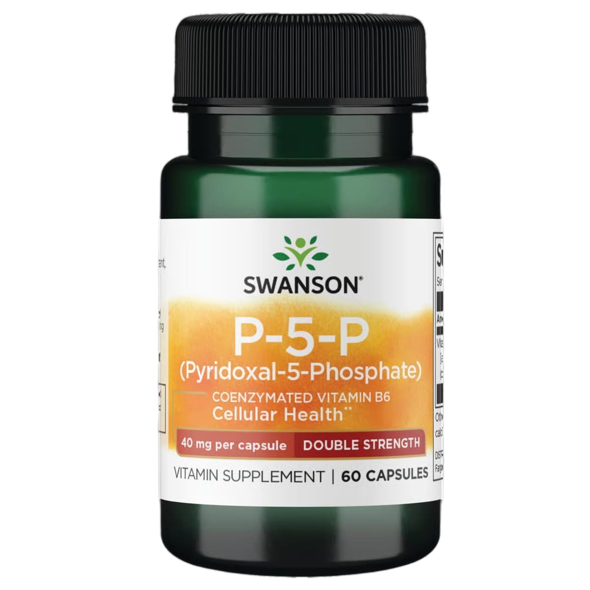 Swanson P-5-P (Pyridoxal-5-Phosphate) Coenzymated Vitamin B-6 40 mg, 60 Capsules