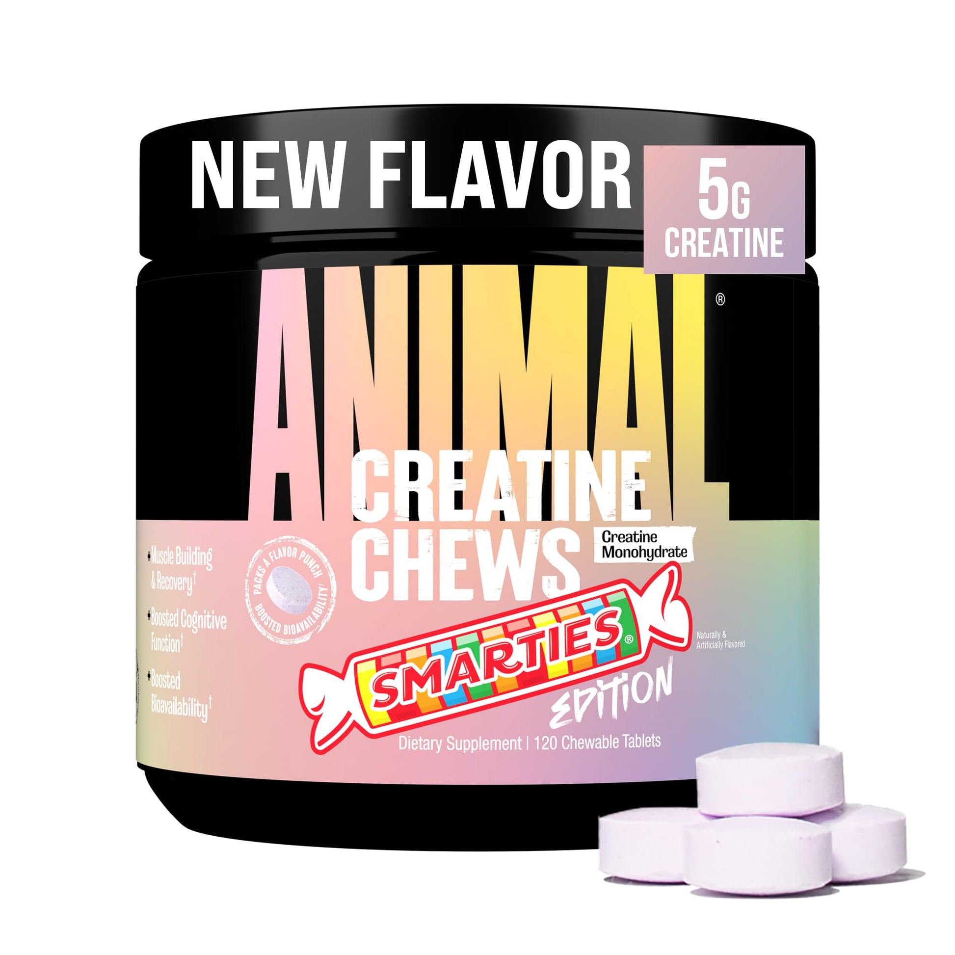Animal Creatine Chews 5g Creatine Monohydrate, Chewable, 120 Tablets