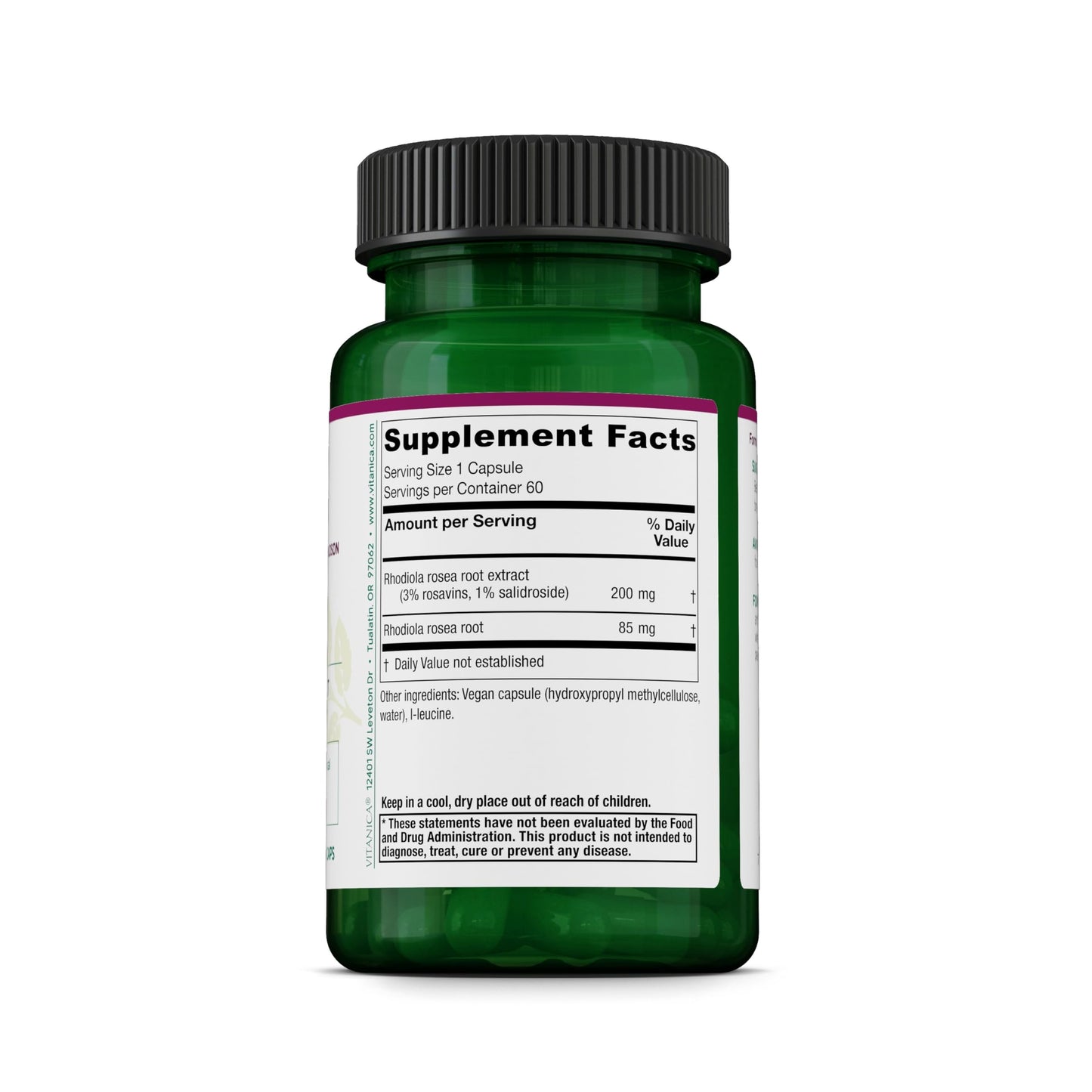 Vitanica Rhodiola Rosea Root Extract 200mg, 60 Capsules