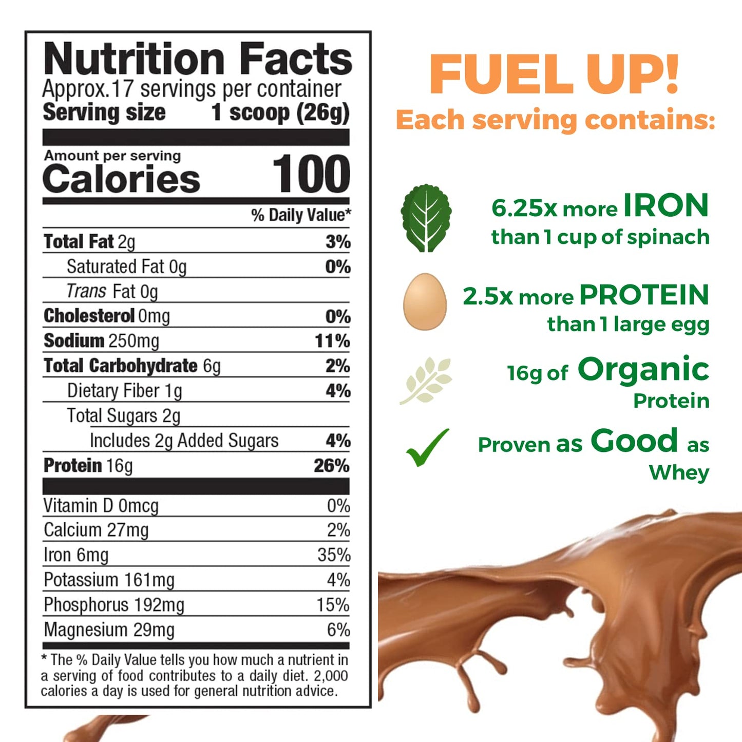 Growing Naturals Raw Pea Protein Powder 15.8 Ounce