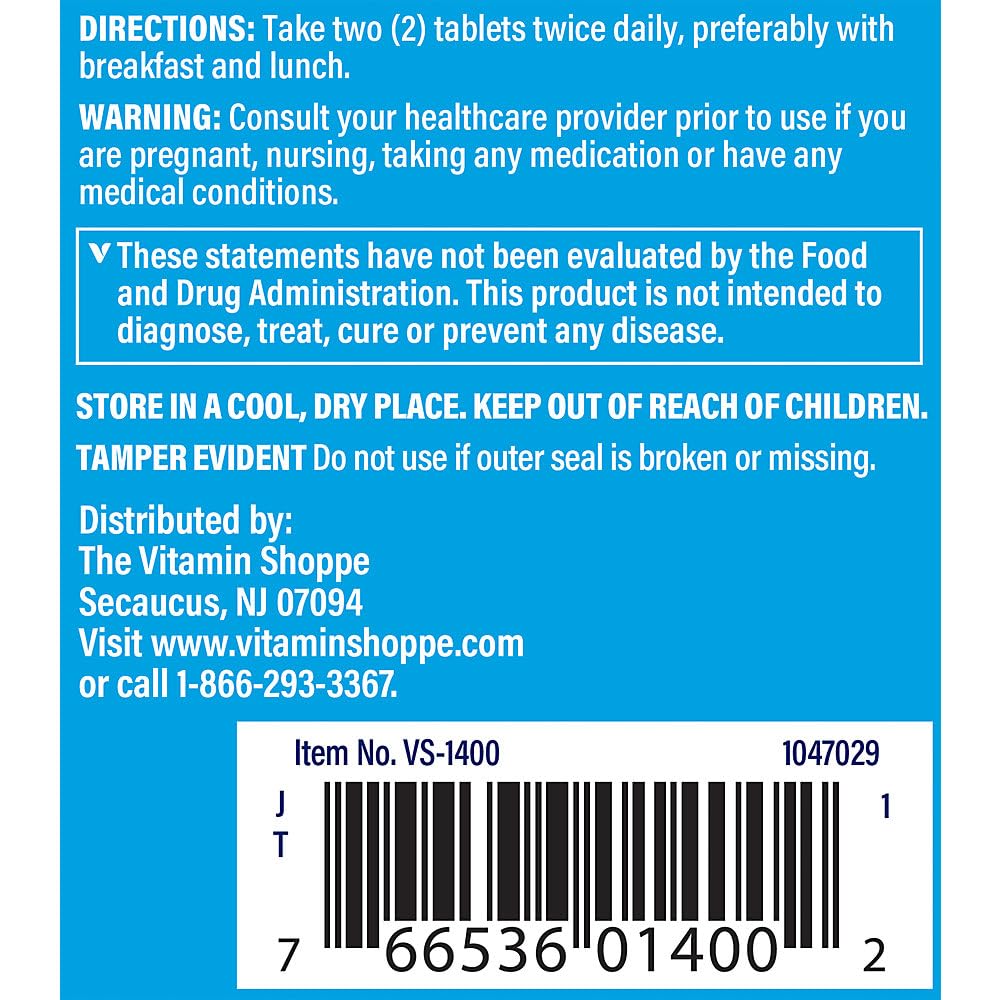 The Vitamin Shoppe Magnesium 500MG Tablets 100 Count