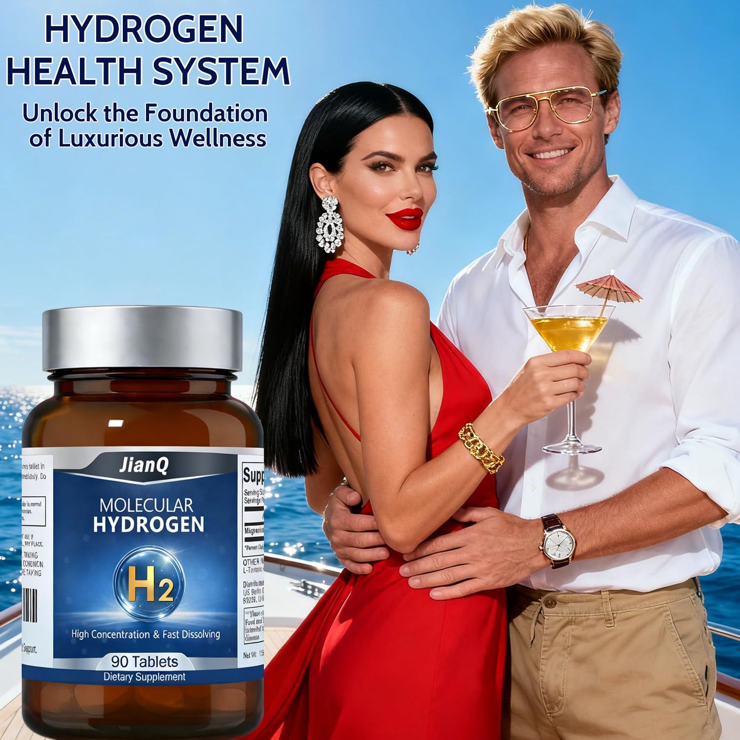 JianQ Hydrogen Water Tablets with Magnesium, 90 Capsules