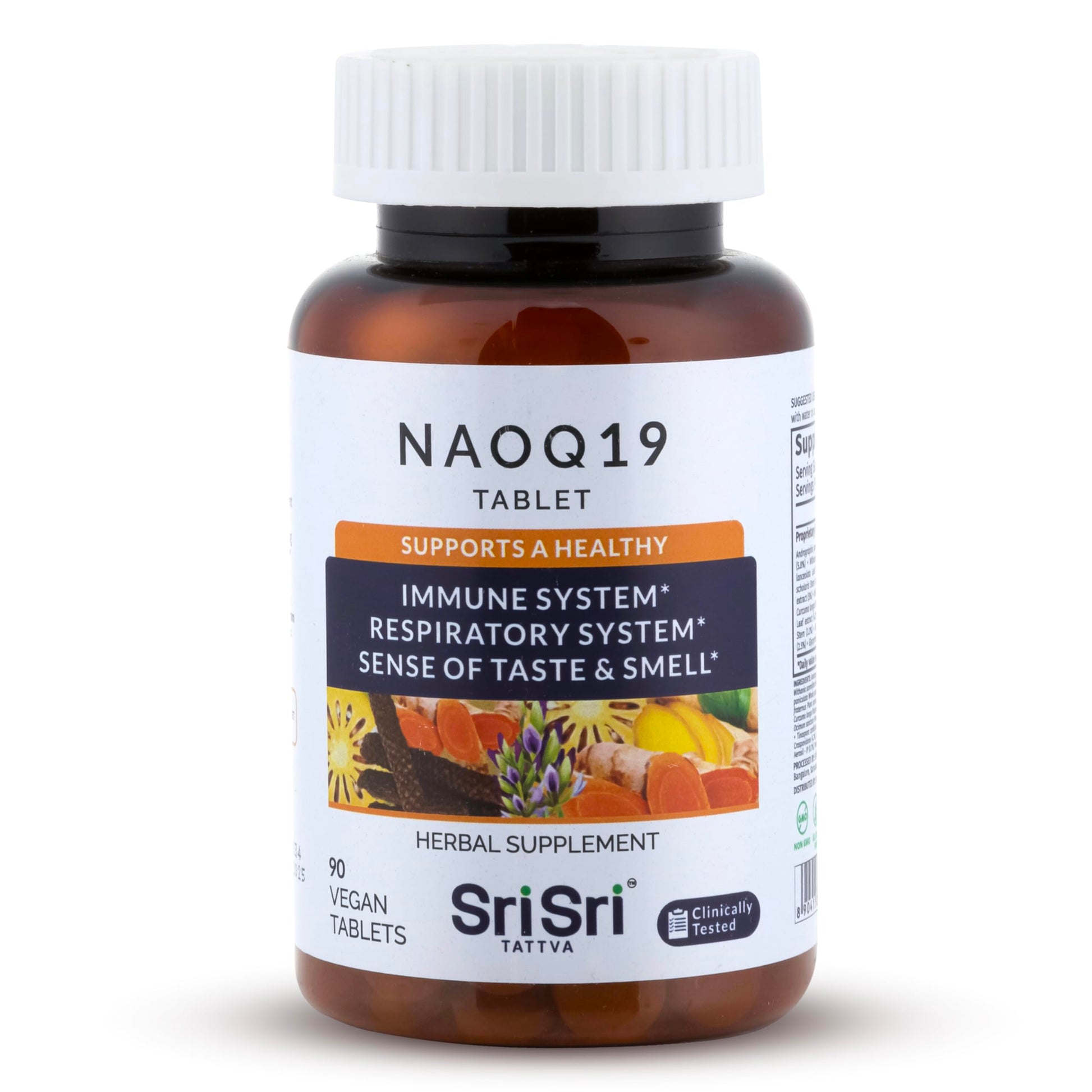 Sri Sri Products NAOQ19 Immunity Support Ayurvedic Herbal Supplement with Ashwagandha, Turmeric, Tulsi, Licorice & Andrographis Capsules, 90 Capsules