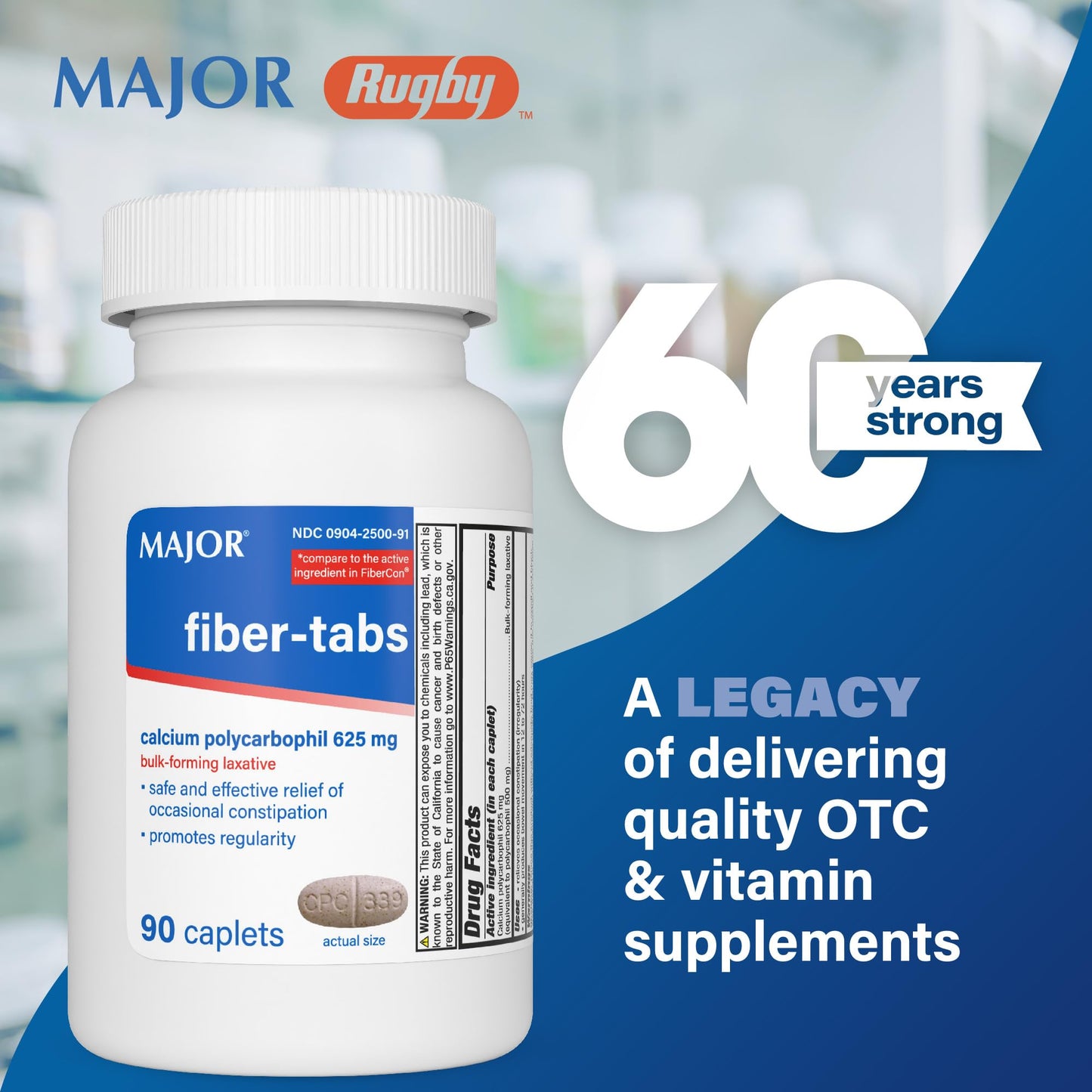 MAJOR Fiber-Tabs 625 mg Tablets, 180 Tablets