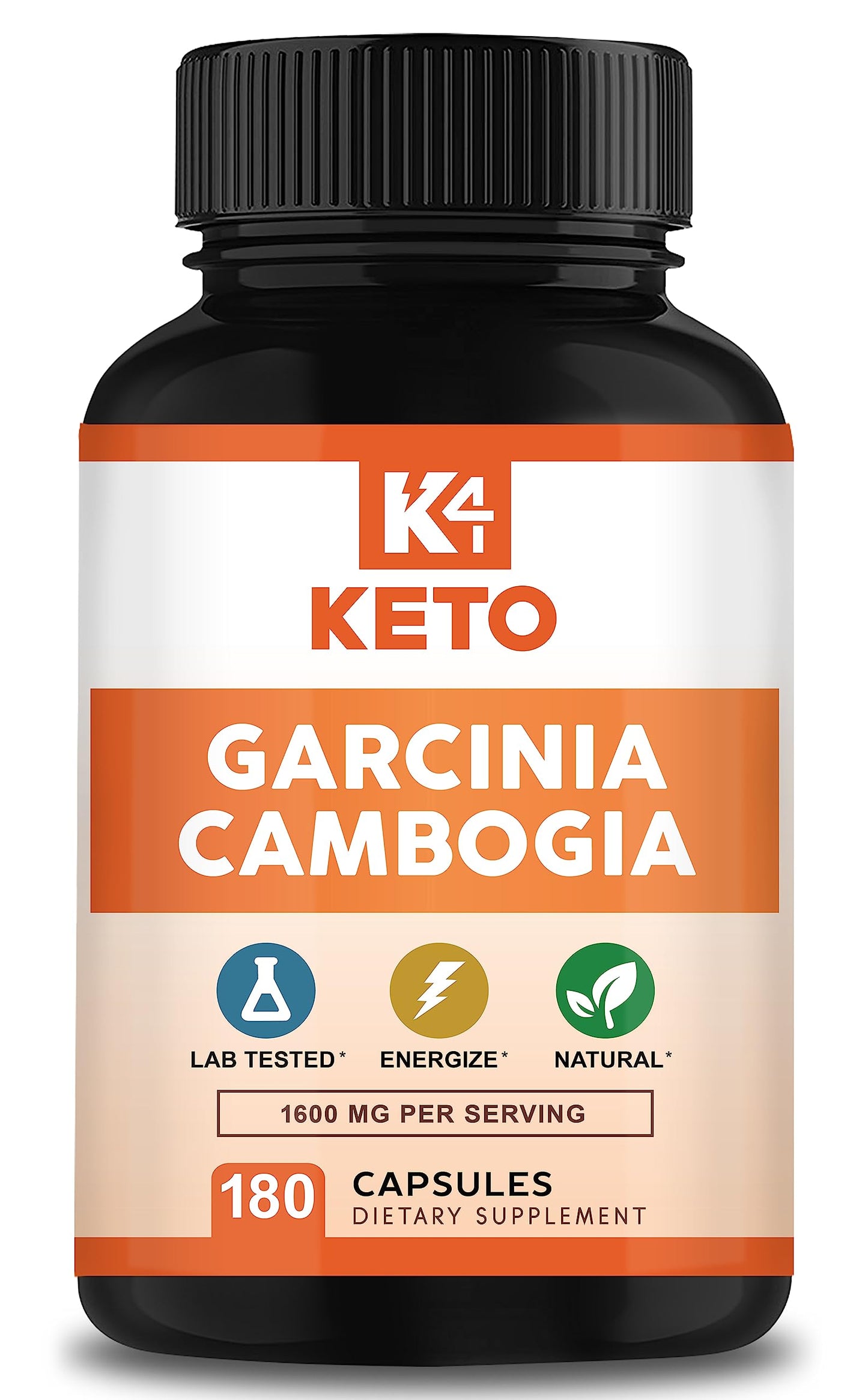 K4 Keto Garcinia Cambogia 1600 mg Capsule, 180 Count