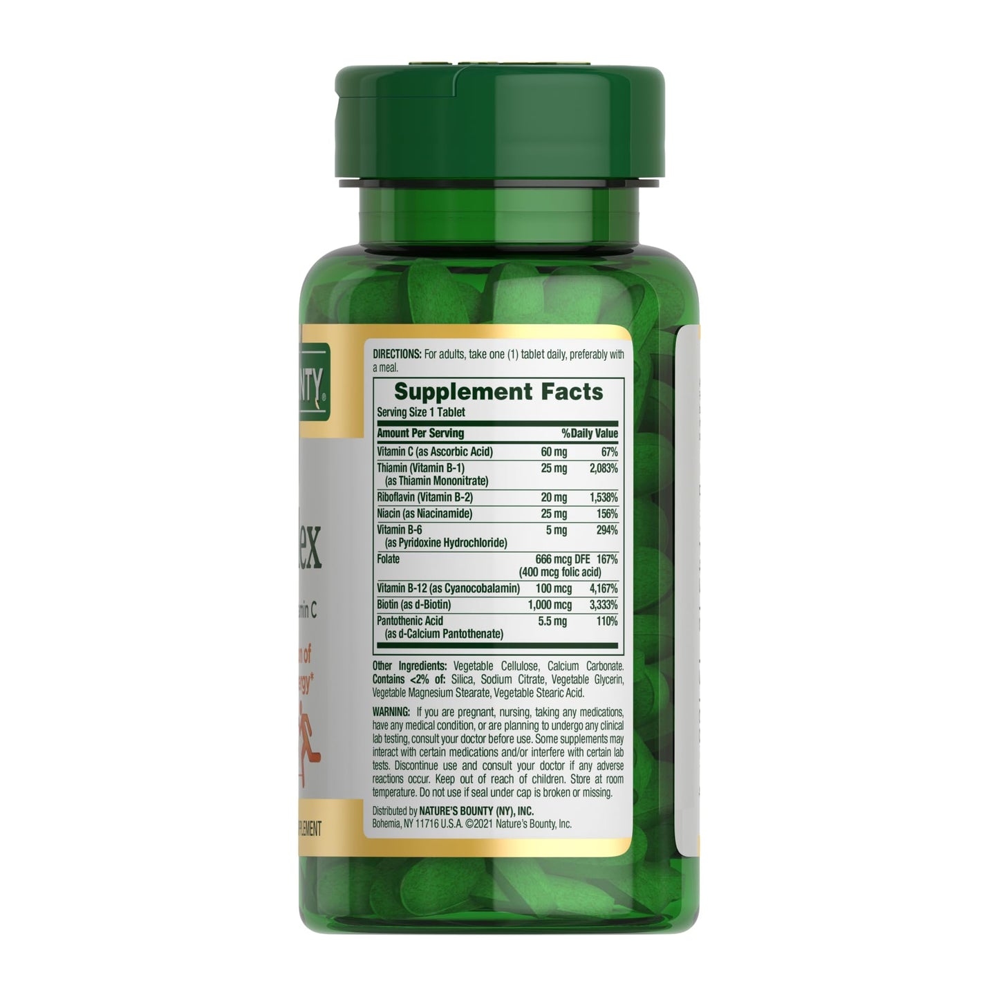 Nature's Bounty Super B Complex Vitamins with Vitamin C & Folic Acid Tablets, 600 Count