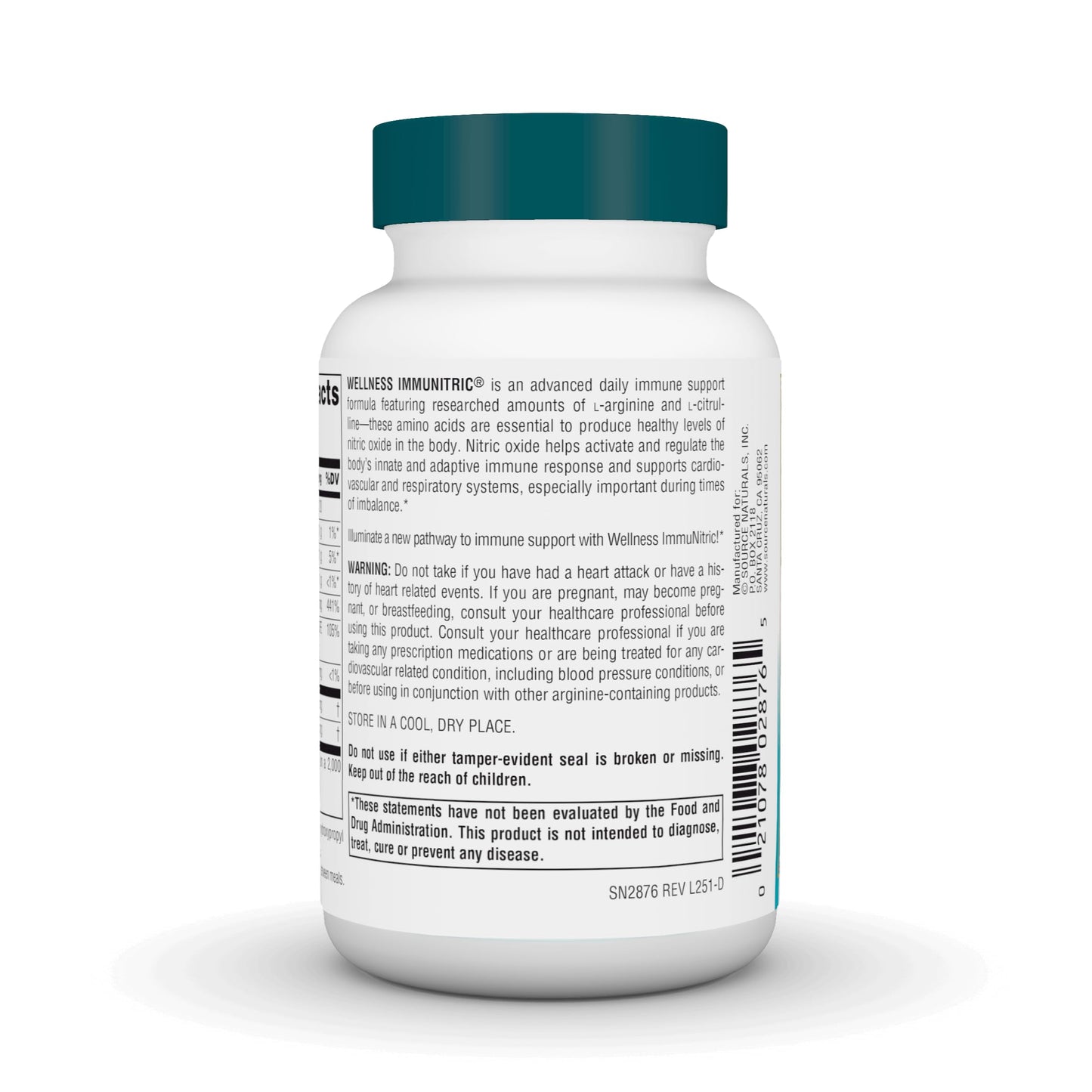 Source Naturals Wellness Immunitric Nitric Oxide Builder for Immune System Support with L-Arginine & L-Citrulline Tablets, 45 Count