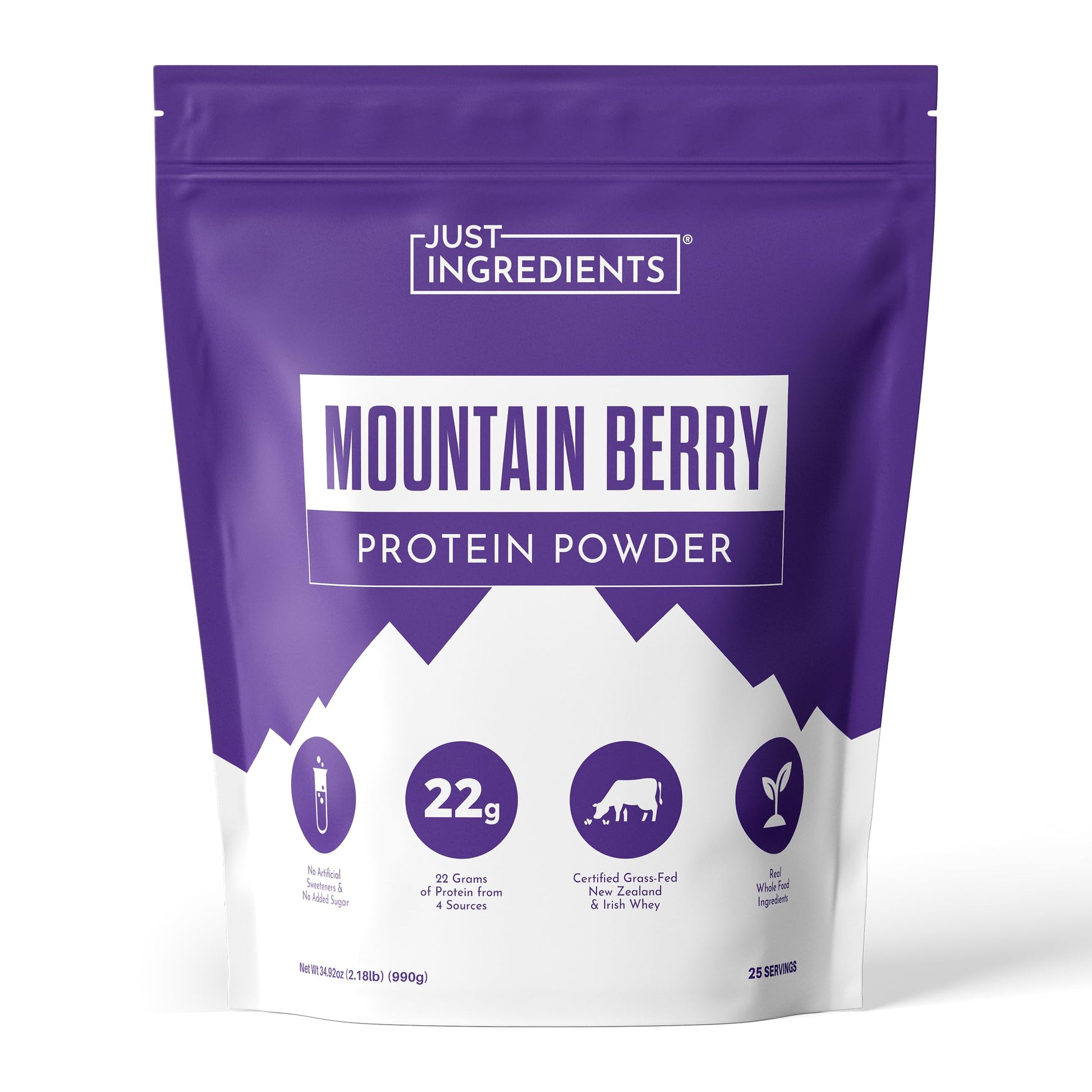 JUST INGREDIENTS Mountain Berry Protein Powder 25 Servings