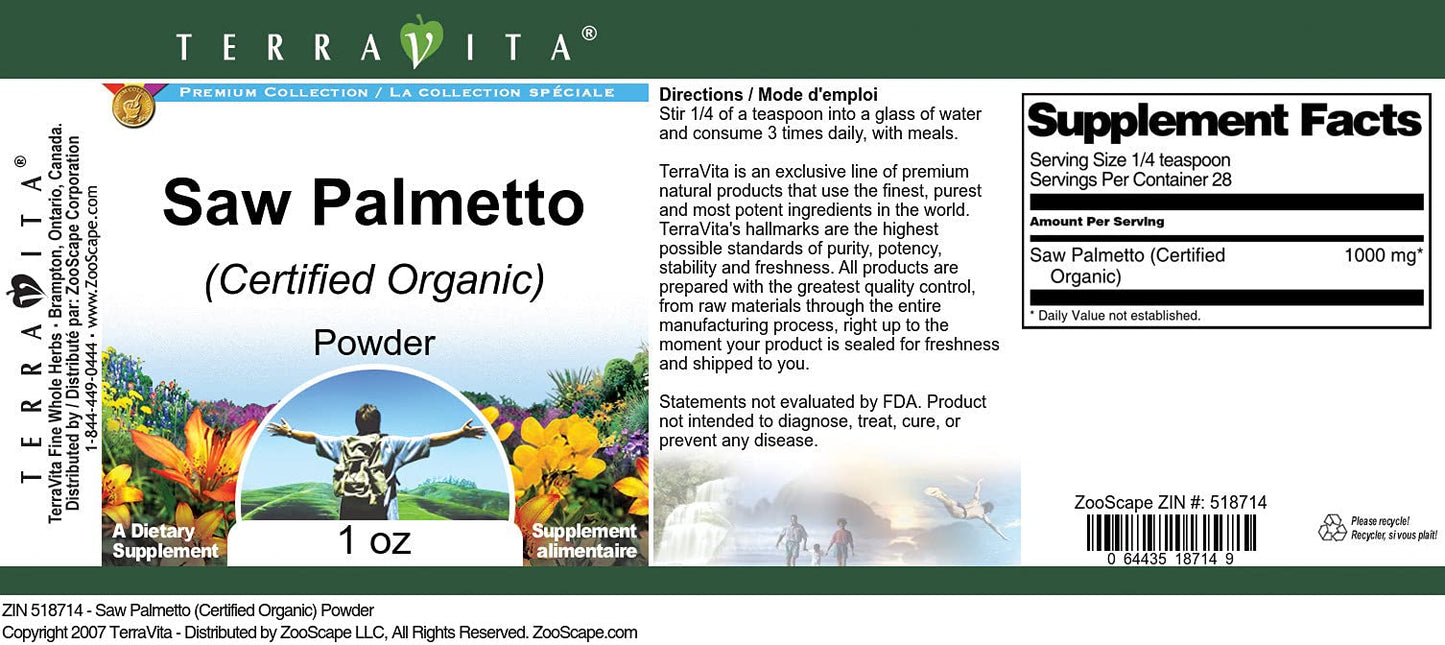 Terravita Saw Palmetto Powder 3 Pack