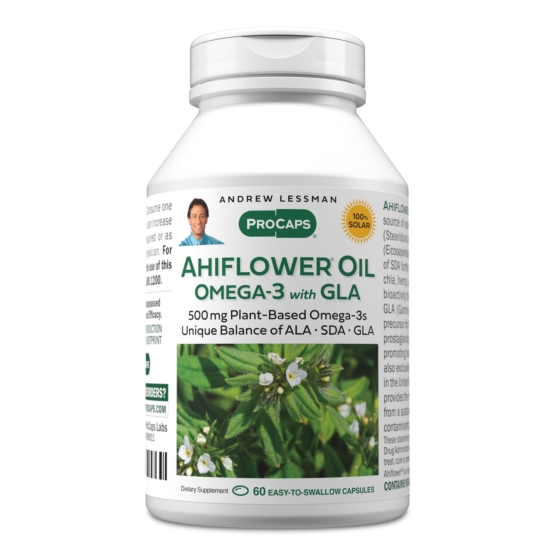 ANDREW LESSMAN Ahiflower Omega-3 with GLA Capsule, 60 Count