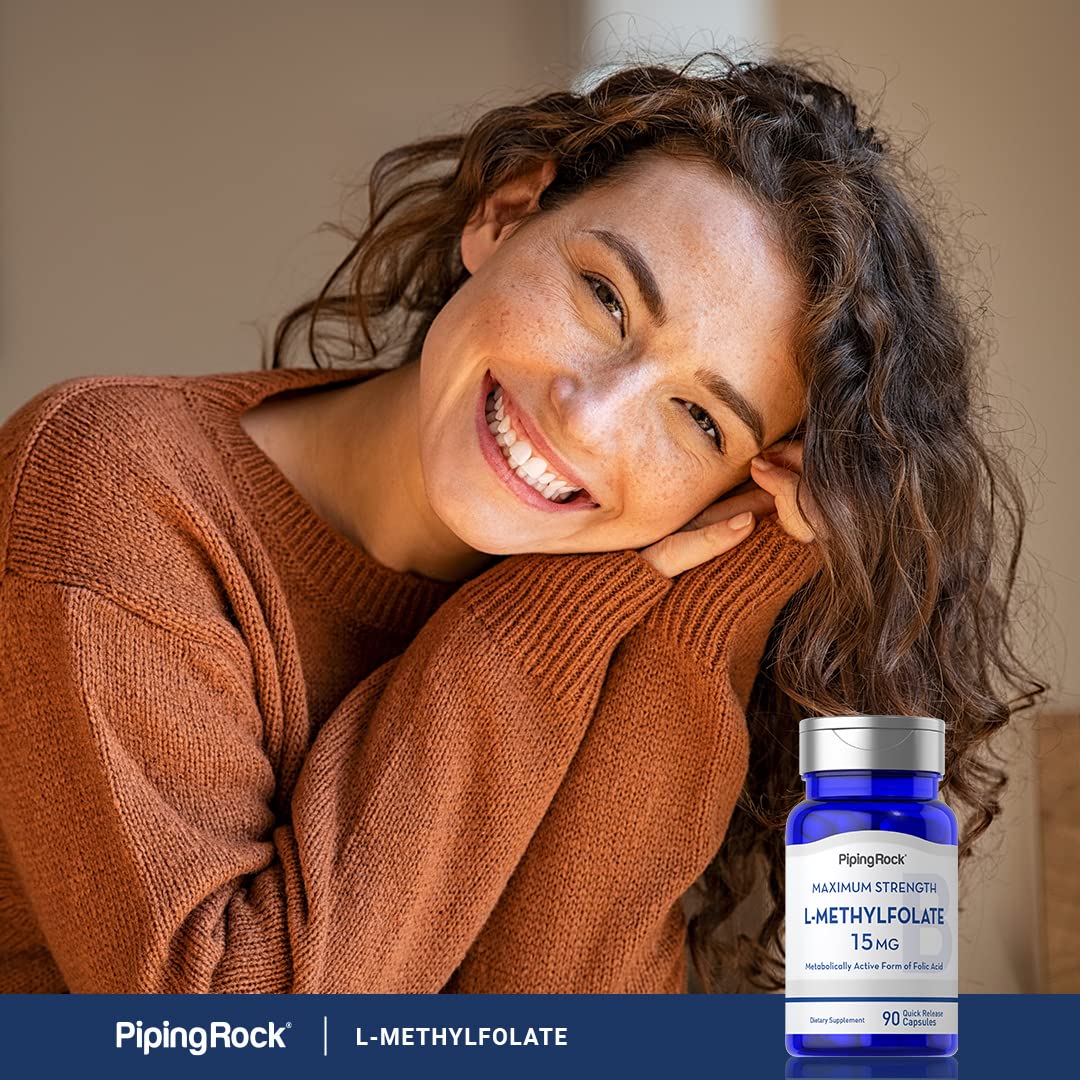 Piping Rock L-Methylfolate 15 mg Capsule, 90 Count