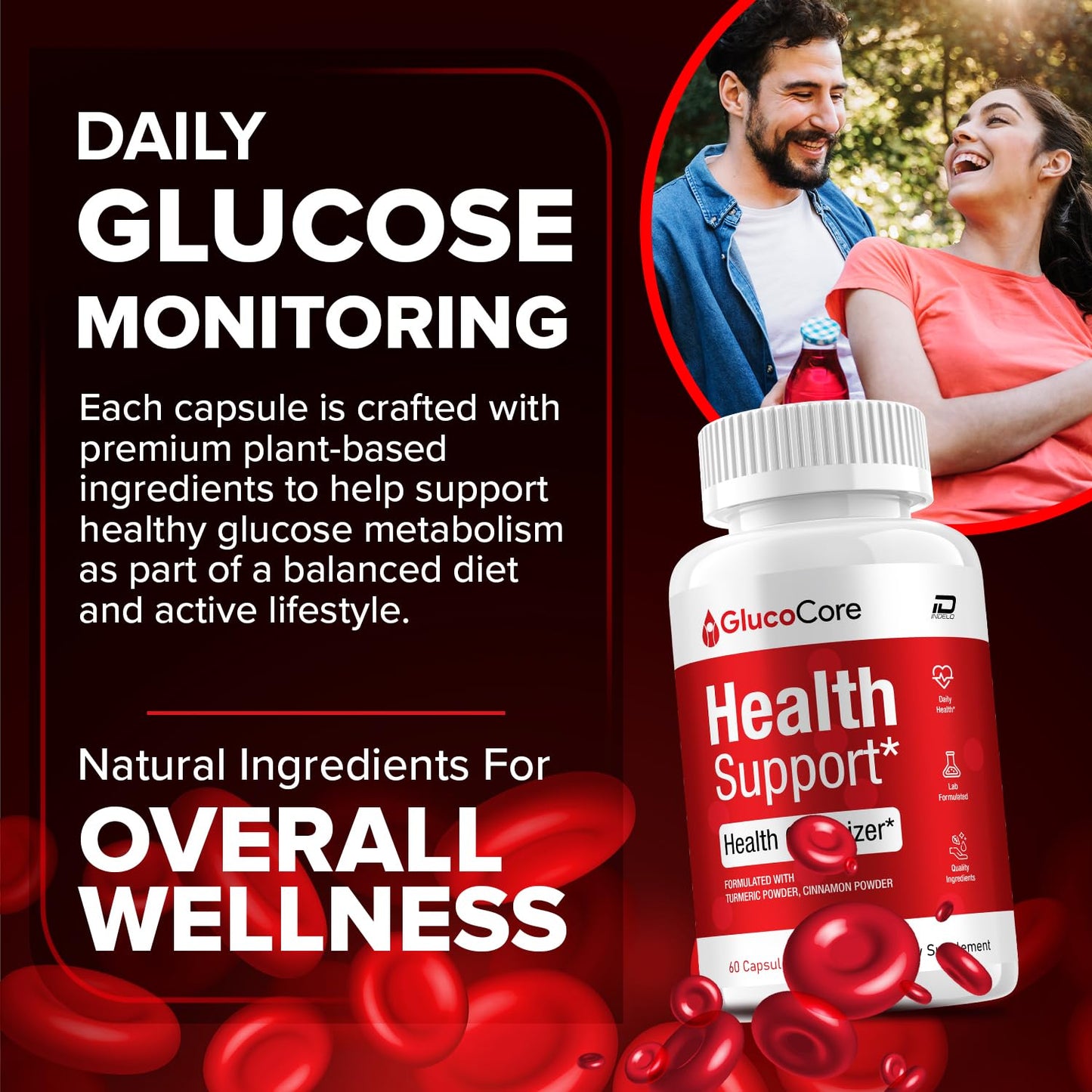 Indelo Gluco Core Capsules 60 Count