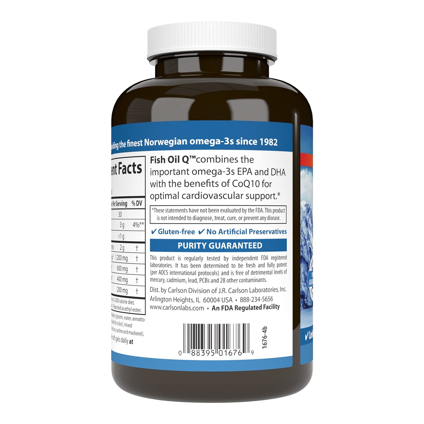 Carlson Fish Oil Q CoQ10 120 Softgels