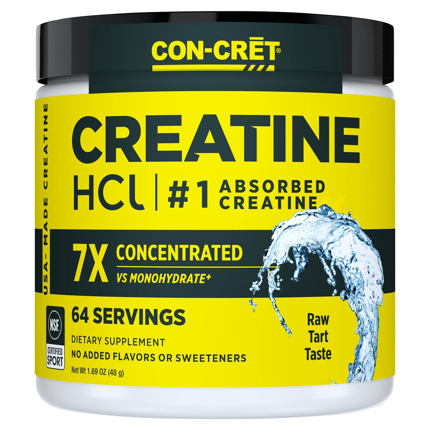 CON-CRET Creatine HCl Powder, 64 Servings