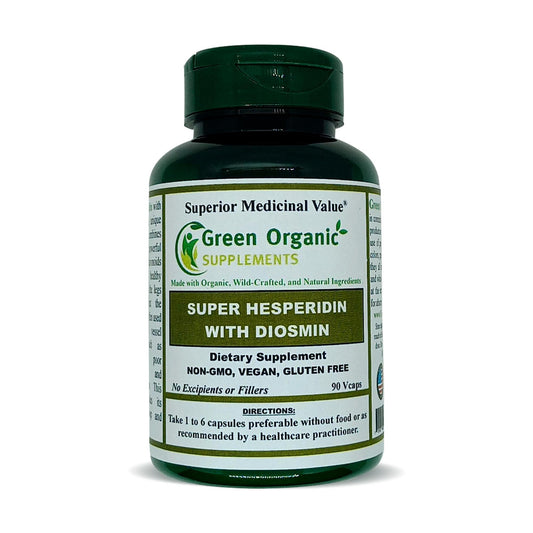 Green Organic Supplements Hesperidin Diosmin 180 Unique Formula Capsules, Hand Made, Non-GMO, Vegan, Gluten Free, Pack of 2