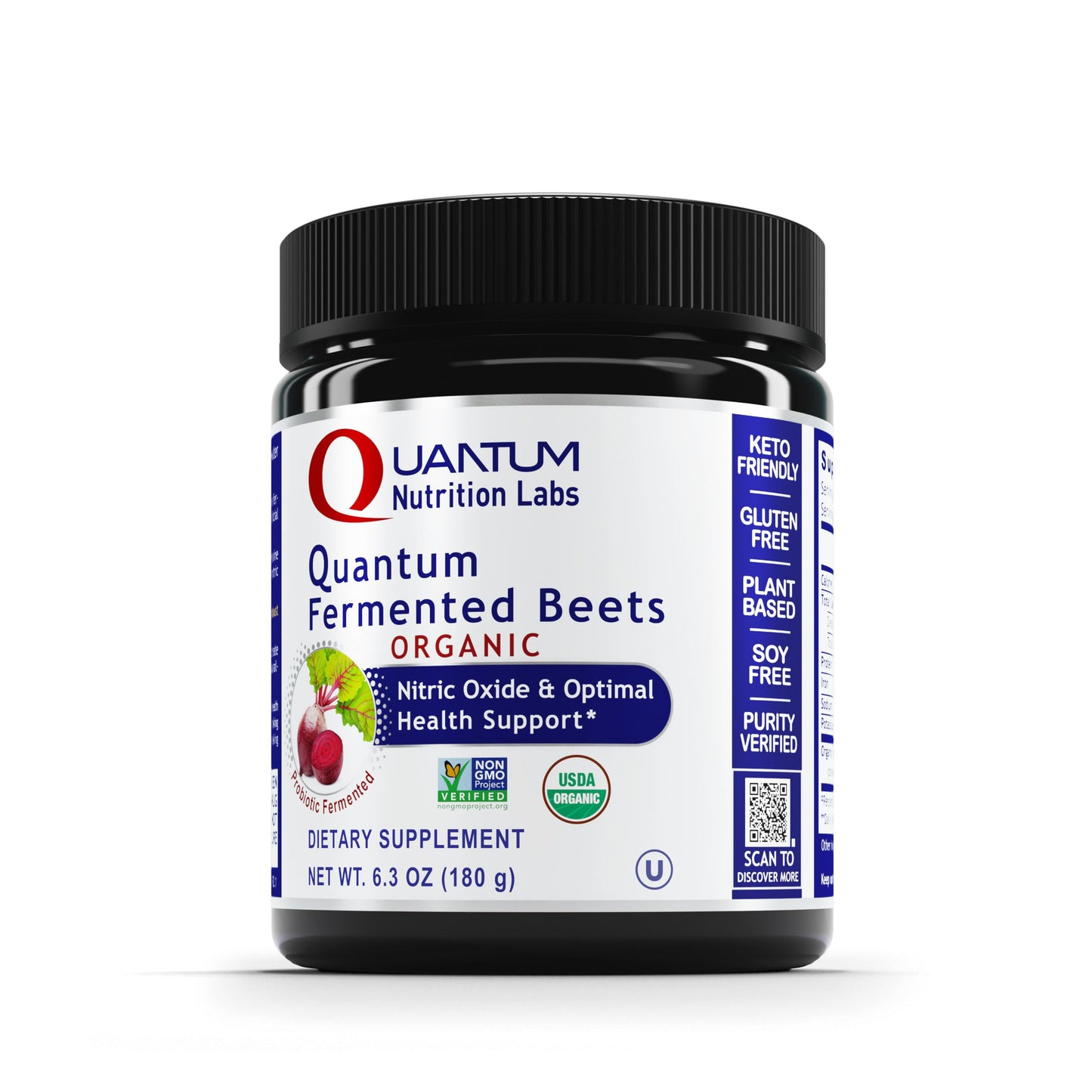 Quantum Nutrition Qultured Fermented Beets Organic Beet Root Powder Heart Health Supplement Immunity Support Vegan Beet Supplement Natural Source of Nitrates Powder 6.3 oz