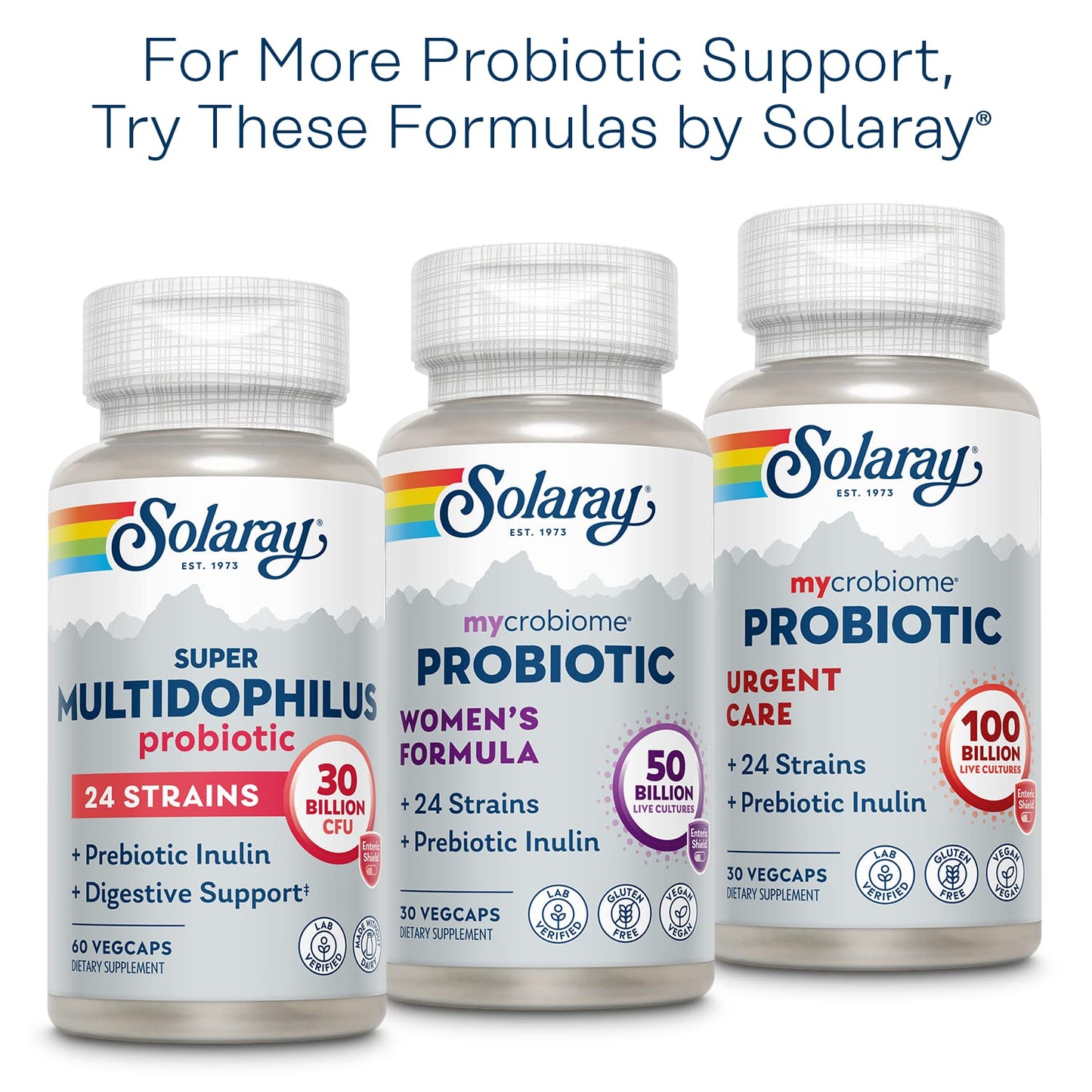 SOLARAY Multidophilus 12 Strain Probiotic 20 Billion CFU Capsule, 100 VegCaps