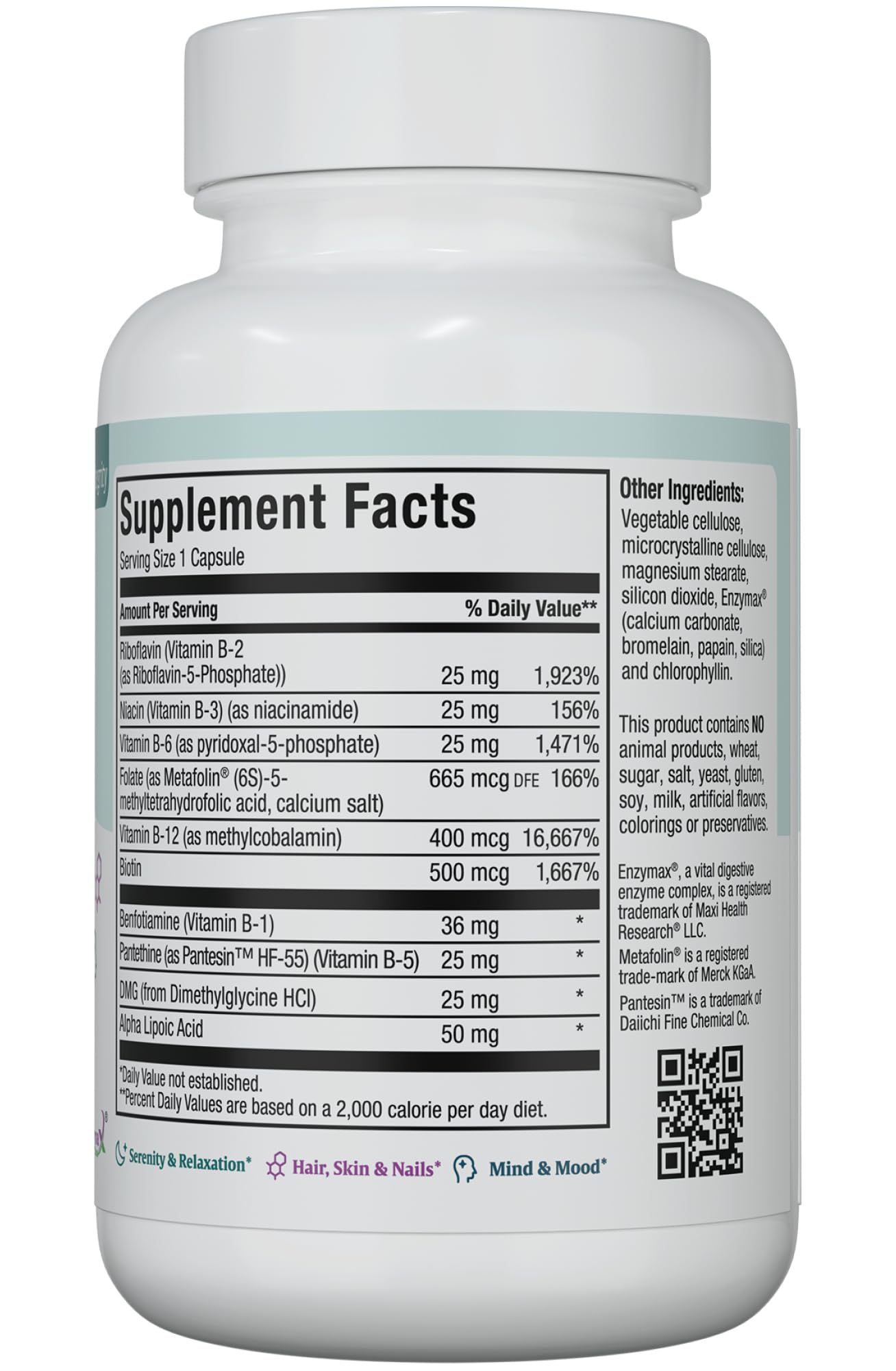 Maxi Health Stress B Complex Vitamins – Methyl-B Supreme with Methylated B12, B6, Folate & Biotin – Calm, Energy & Relaxation Support – 60 Capsules
