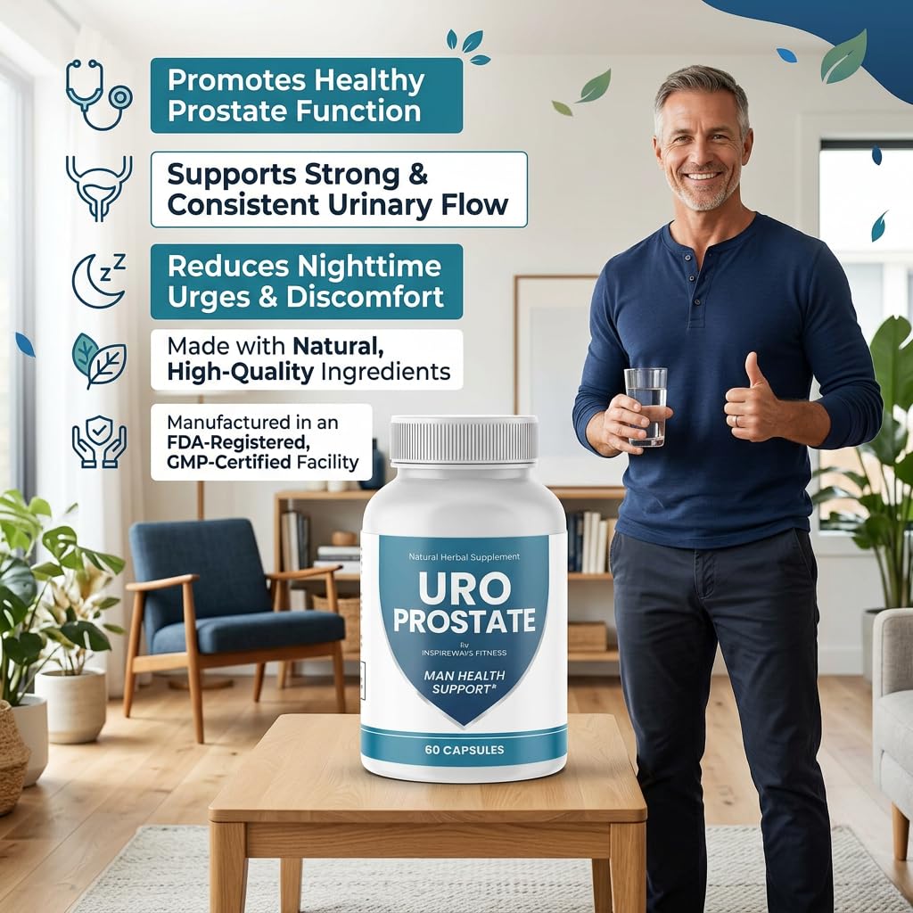 Fitness InspireWays URO Natural Prostate Support for Men 60 Capsules