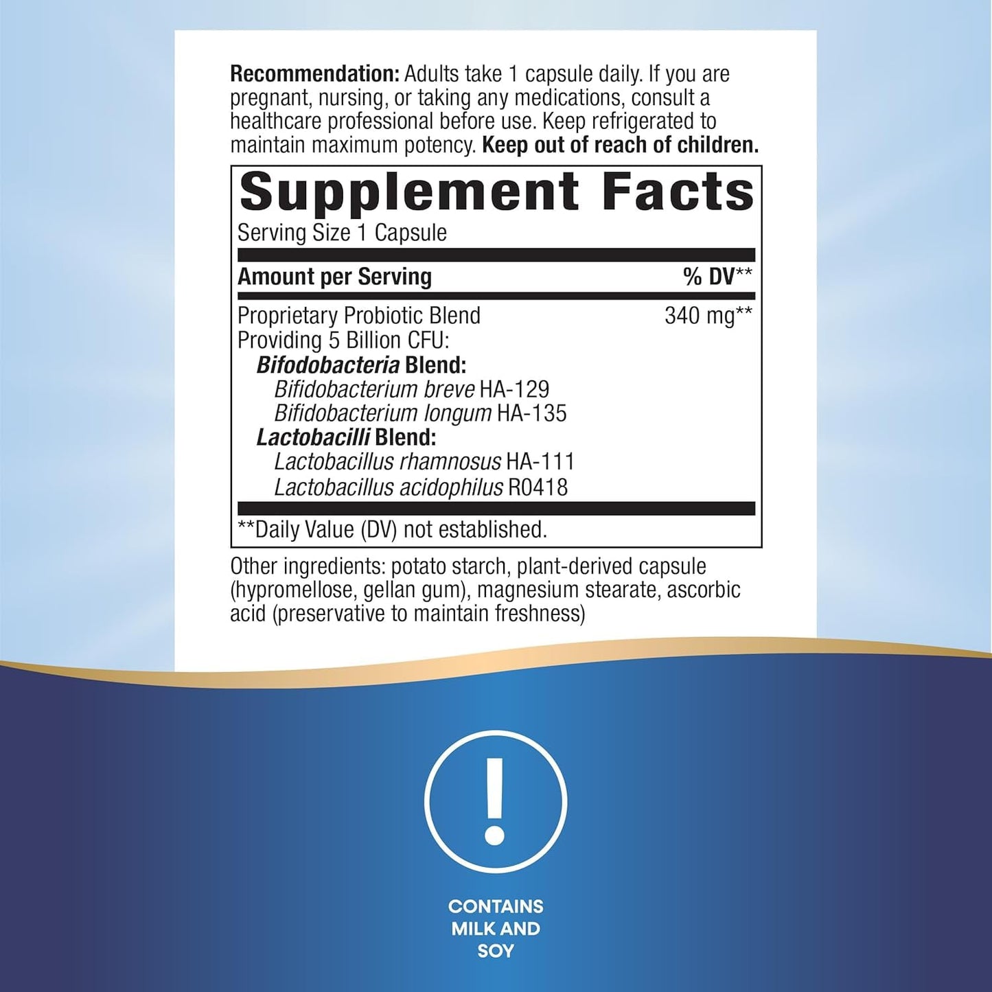 Nature's Way Primadophilus Bifidus Probiotic Capsule, 90 Capsules