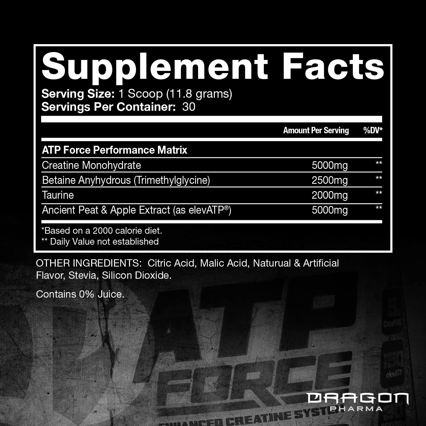 DRAGON PHARMA ATP Force Enhanced Creatine System Powder 12.49 Ounce