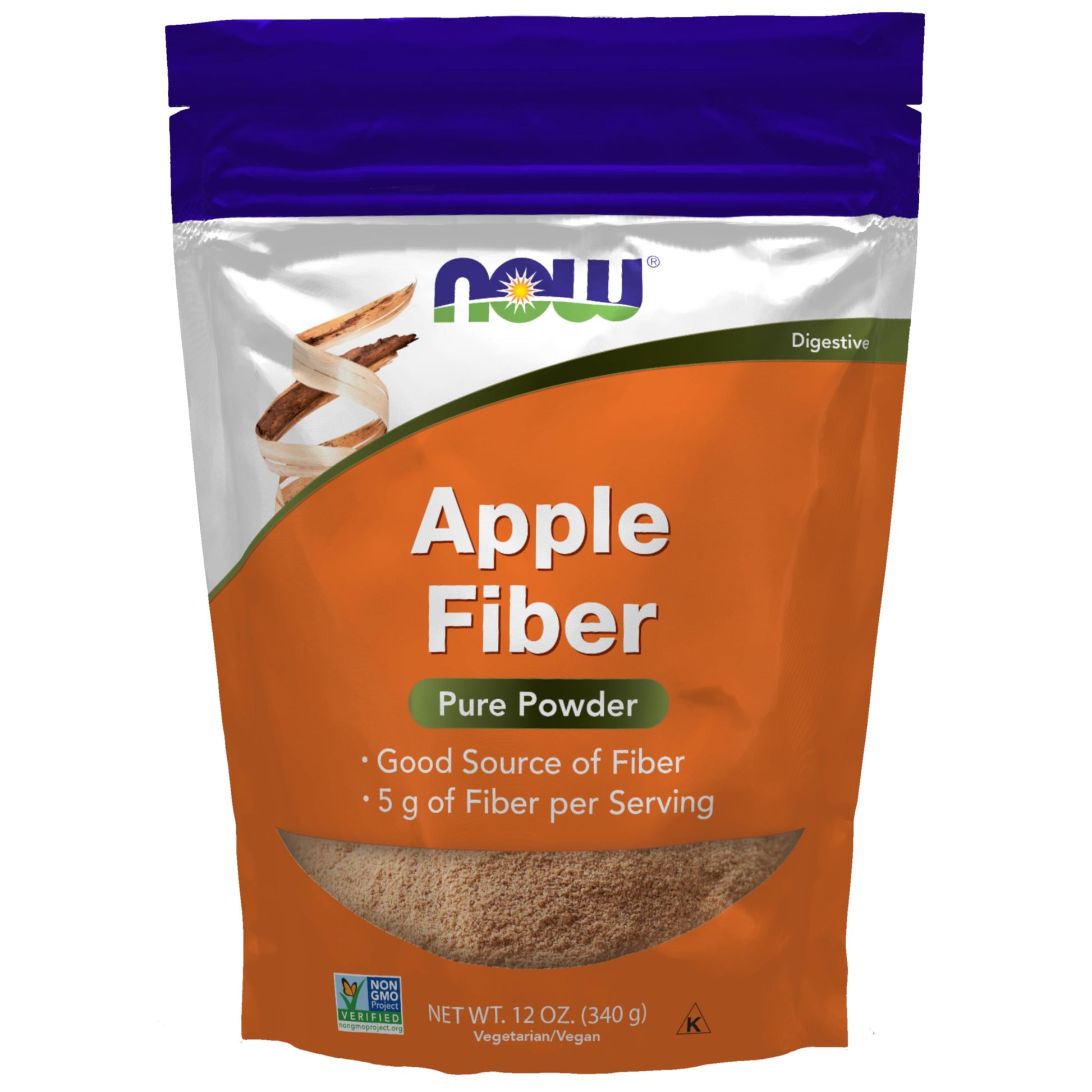 NOW Foods Pure Apple Fiber Powder with Apple Pectin, 12 Ounce