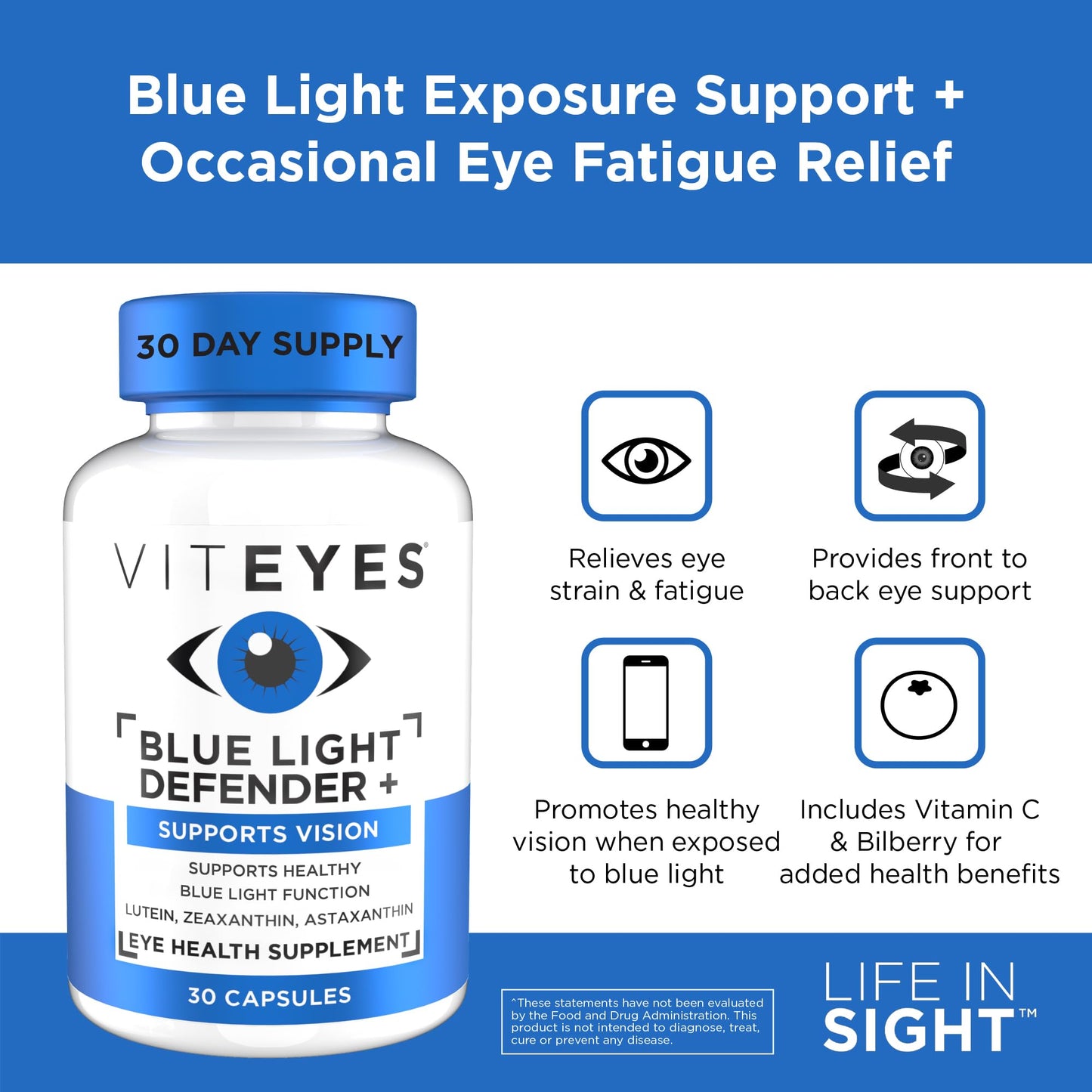 Viteyes Blue Light Defender+ Supplement Capsule 30 Capsules