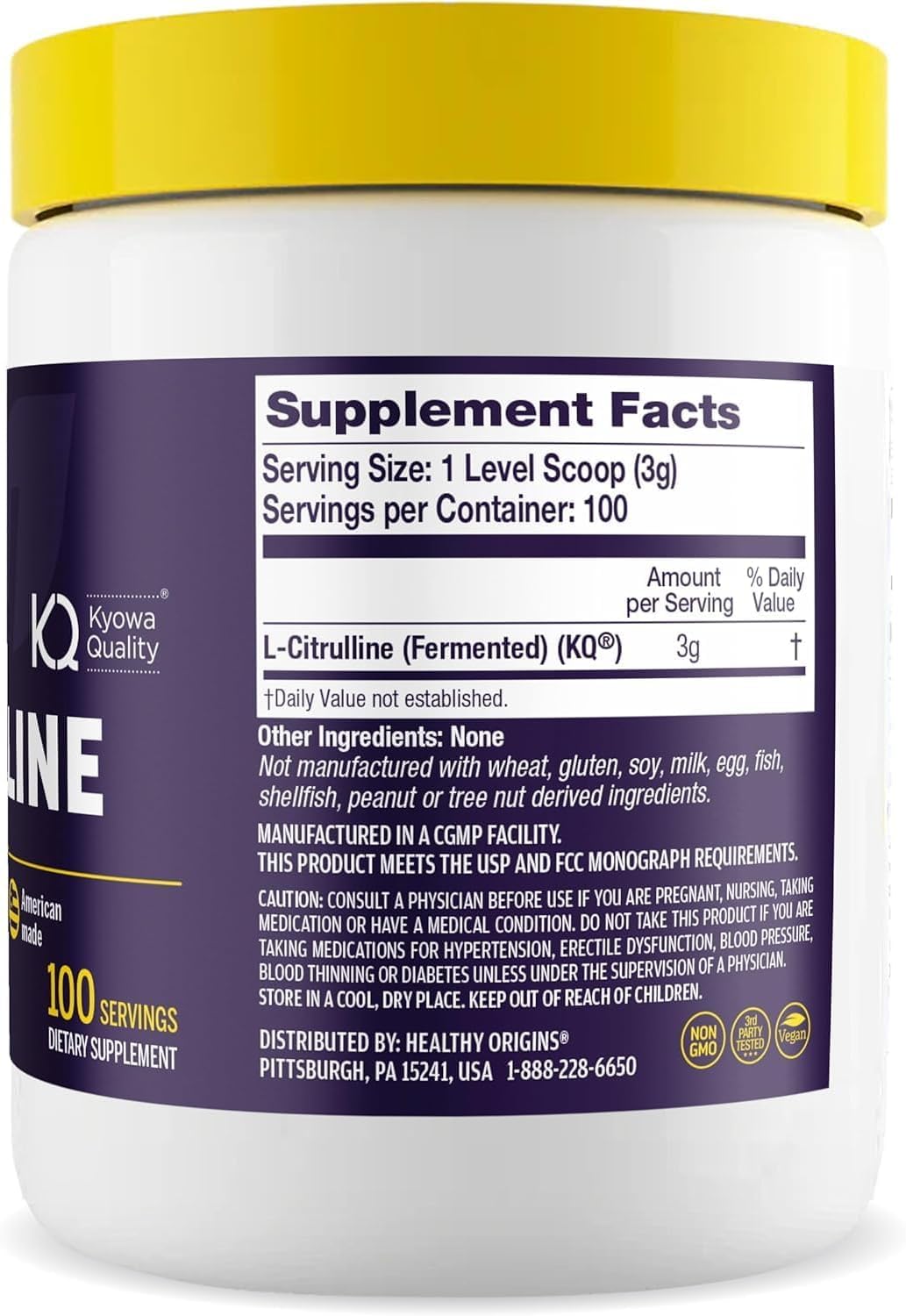 Healthy Origins L-Citrulline Powder, 10.6