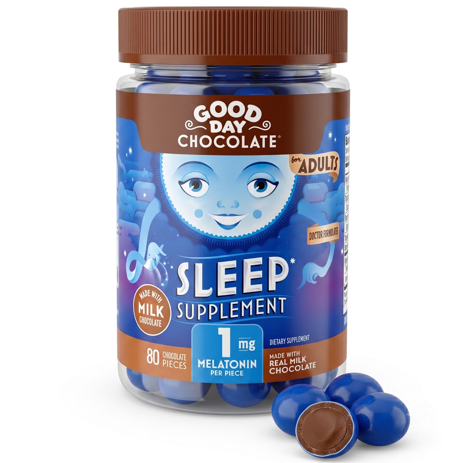 Good Day Chocolate Melatonin for Adults 80 Capsules