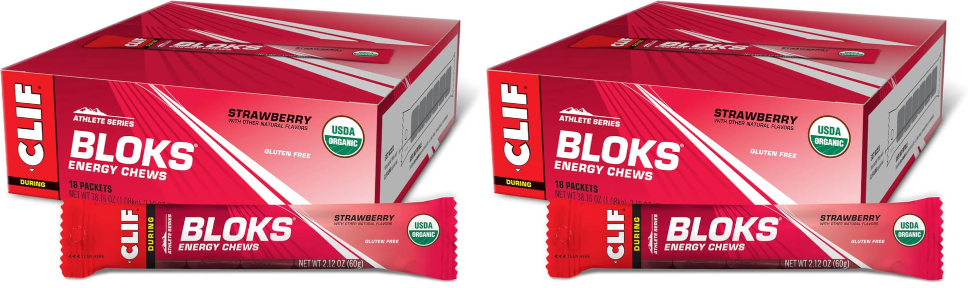 CLIF Bar BLOKS Strawberry Energy Chews, 36 Chews