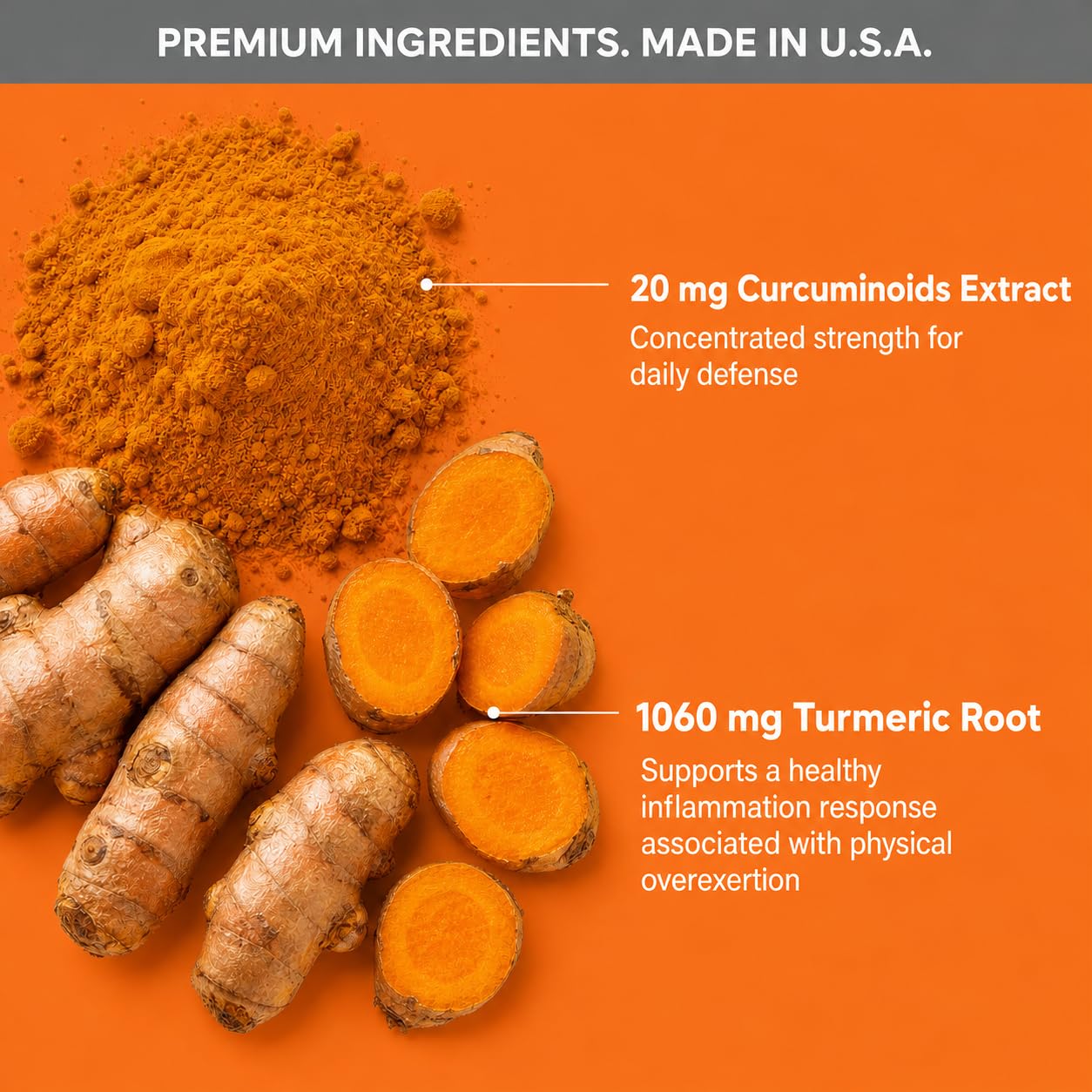 M NUTRITION Turmeric Curcumin Supplement, 1080 mg Complex with 95% Curcuminoid Extract – Supports Healthy Inflammatory Response, Joint Comfort, Mobility & Antioxidant Support, 60 Capsules
