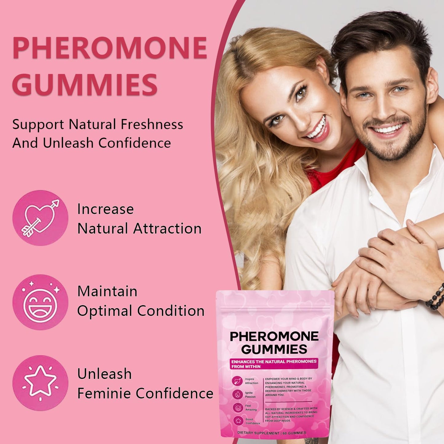 Josmon Pheromone Gummies for Women, 1 Count