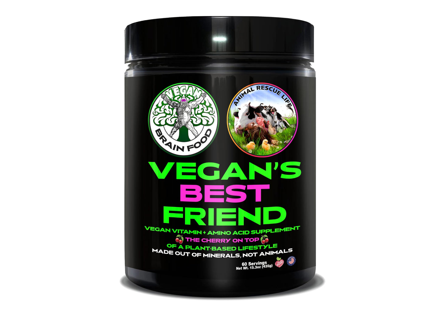 Vegan Brain Food Vegan's Best Friend Plant Based Multivitamin for Men & Women Powder 17.7 oz