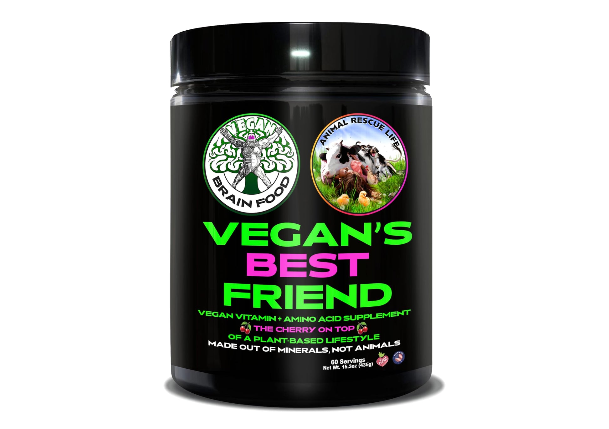 Vegan Brain Food Vegan's Best Friend Plant Based Multivitamin for Men & Women Powder 17.7 oz