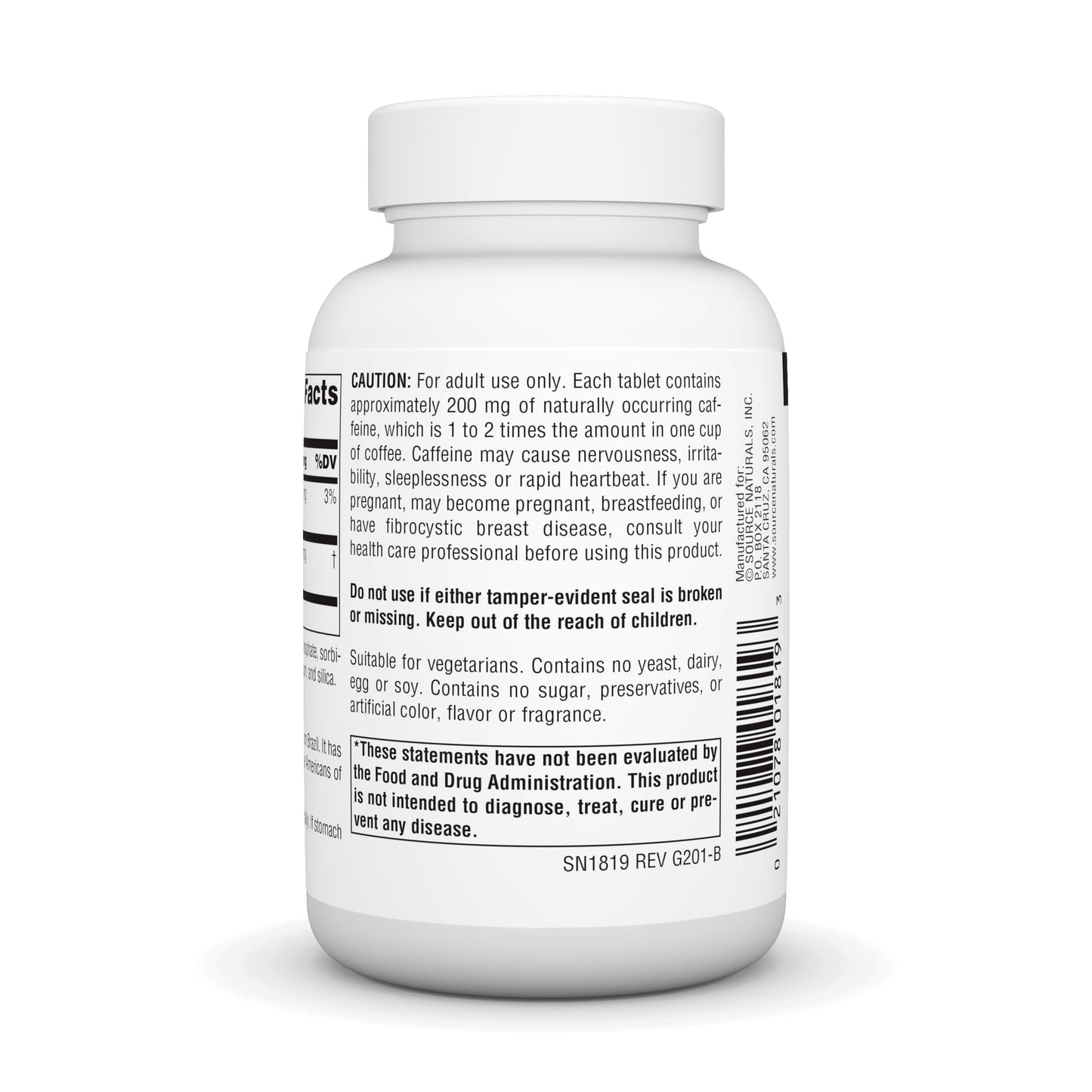 Source Naturals Guarana Energizer, 60 Tablets