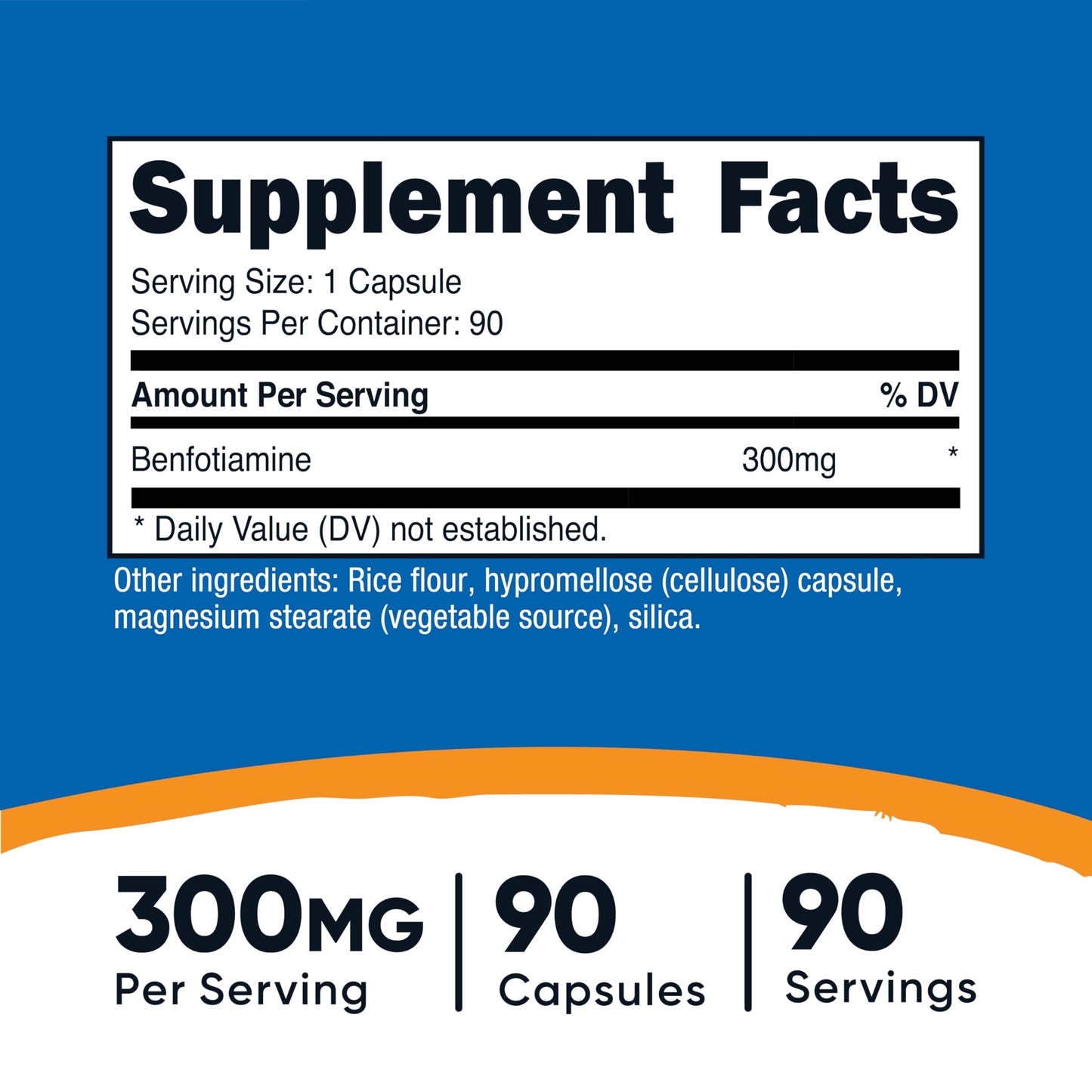 Nutricost Benfotiamine 300mg Capsules, 90 Count