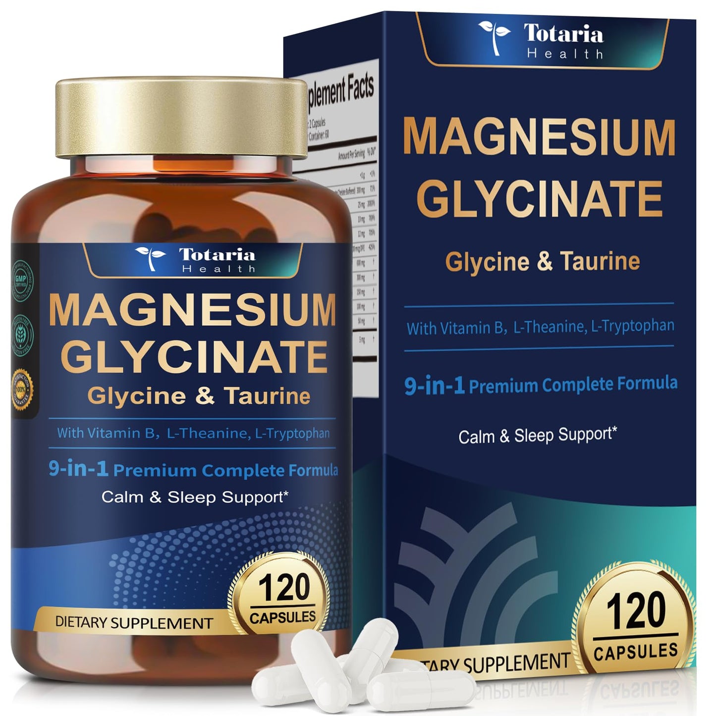 Totaria Magnesium Glycinate 1000mg Capsule, 120 Capsules