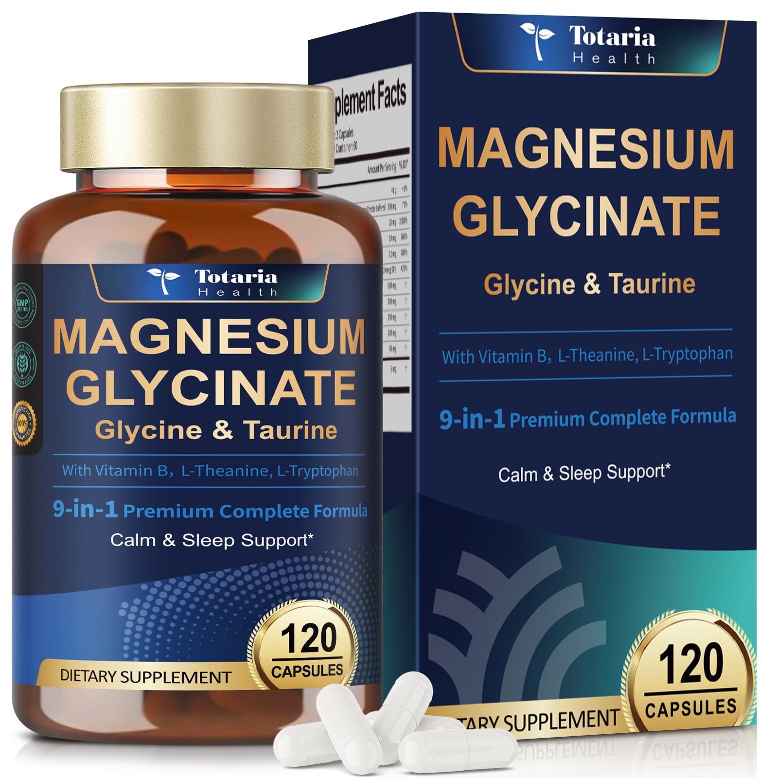 Totaria Magnesium Glycinate 1000mg Capsule, 120 Capsules