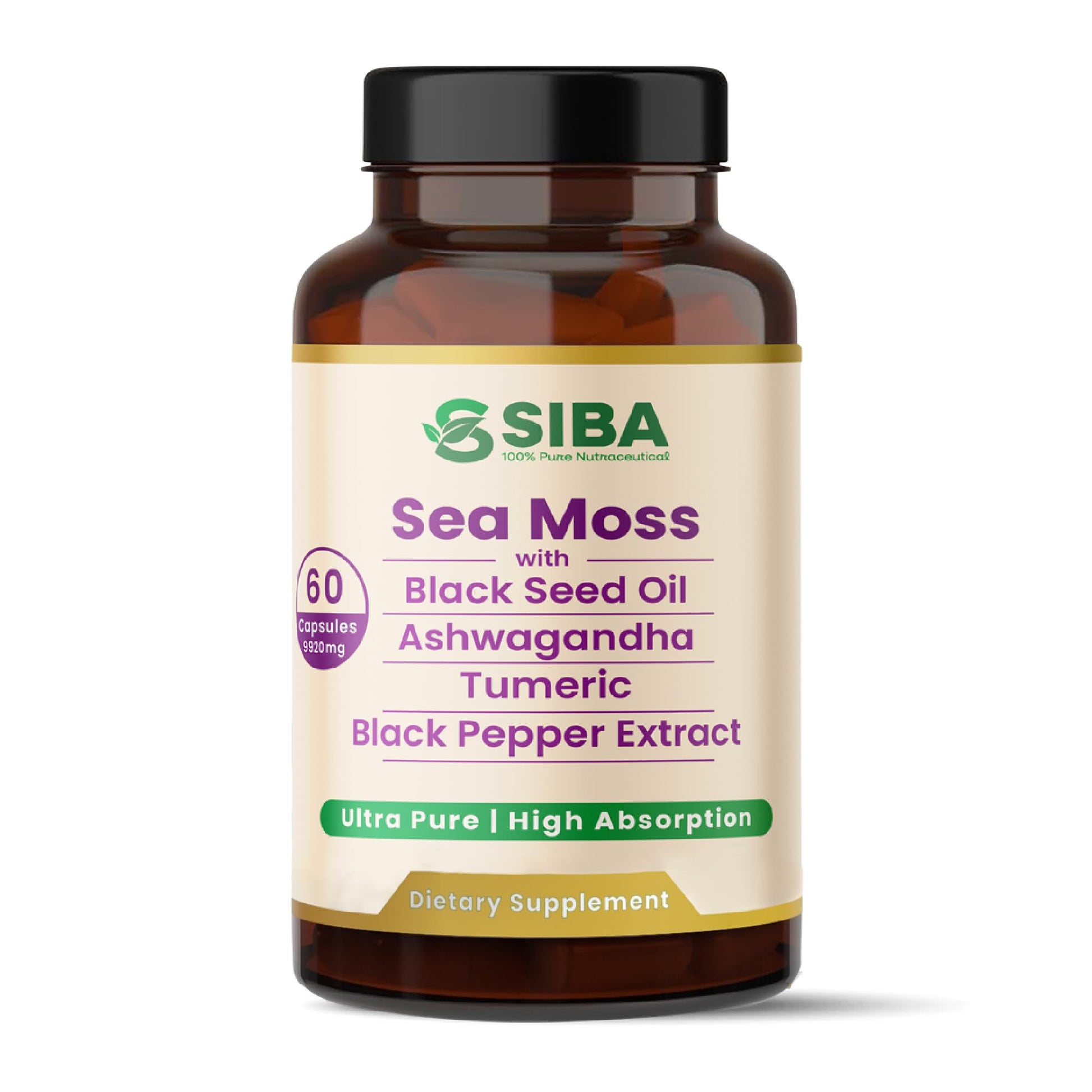 Siba Nutraceutical LLC Ultra Pure Sea Moss Blend Capsules 120 Count