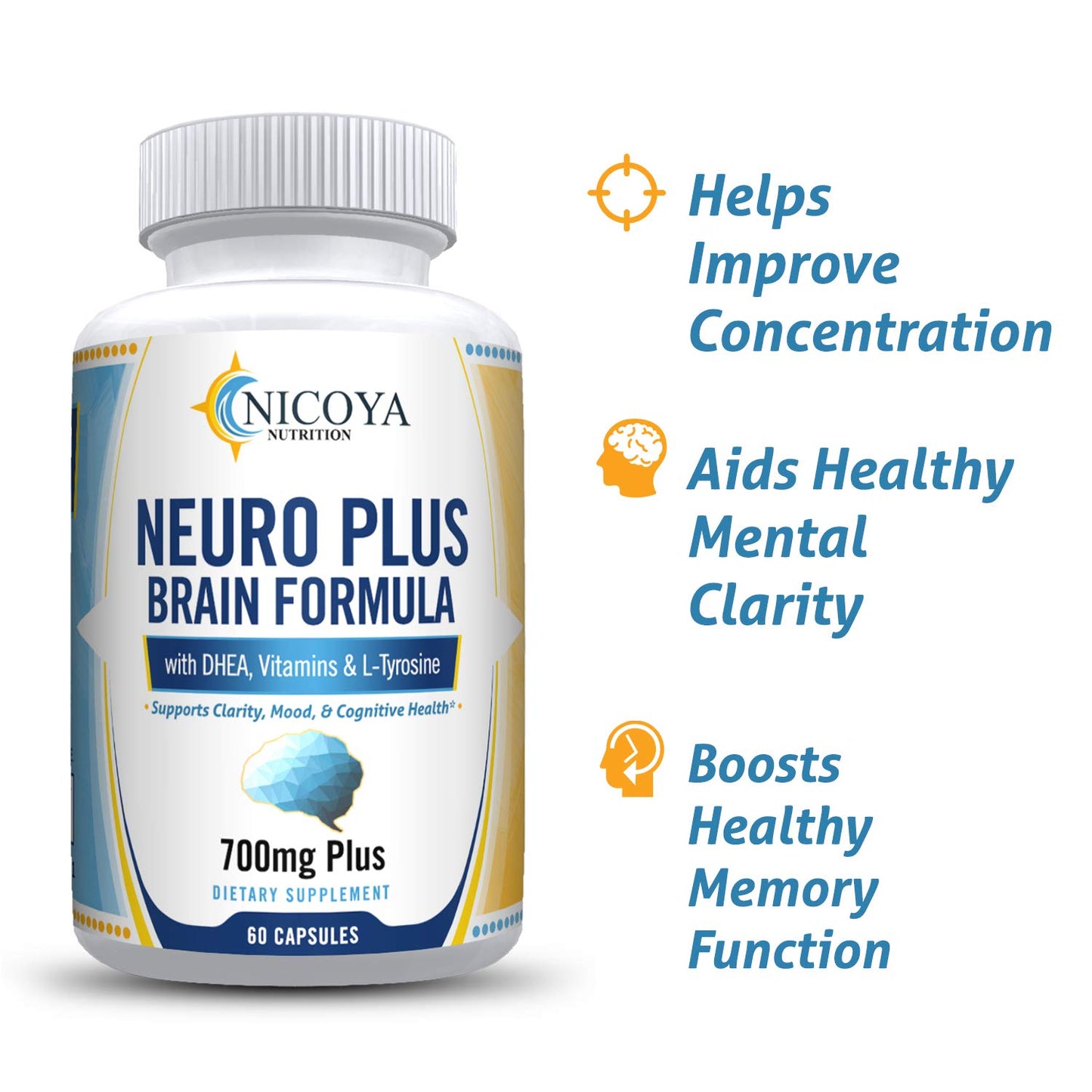 Nicoya Nutrition Neuro Plus Brain Boosting & Focus Vitamin Supplement Capsule 60 Count