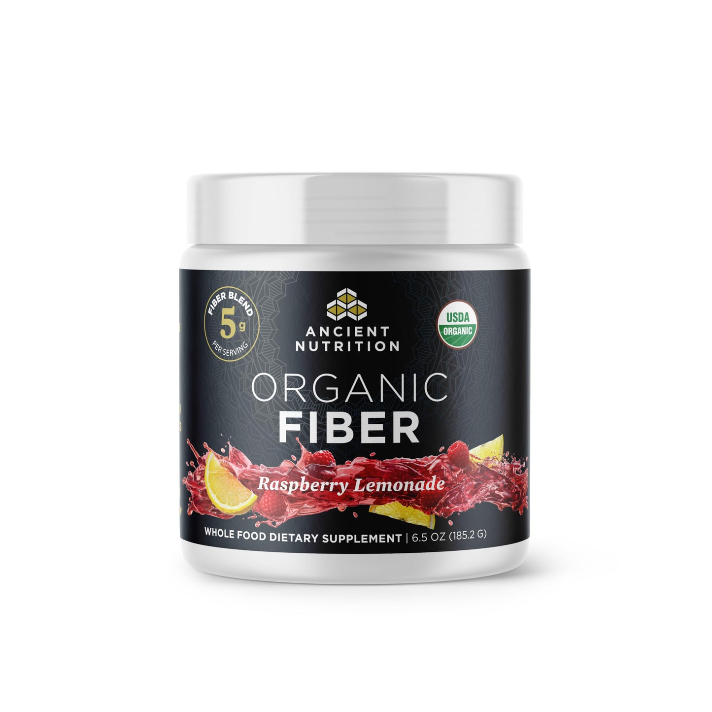 Ancient Nutrition Organic Acacia Fiber Raspberry Lemonade Powder 6.7 Ounce